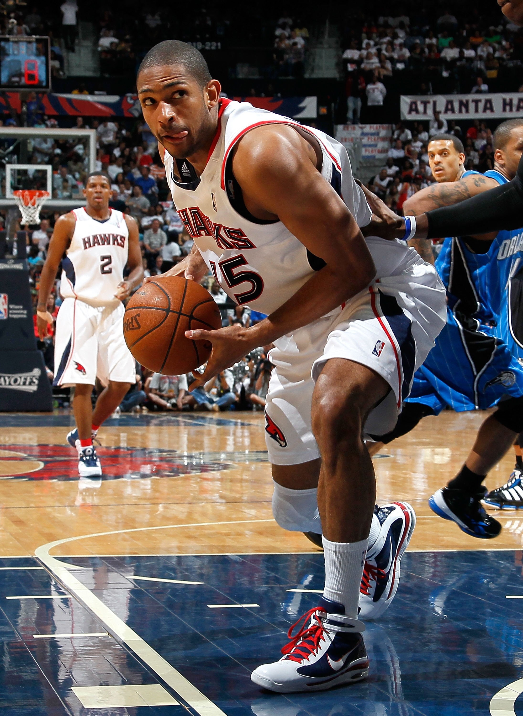 ATLANTA - MAY 08:  Al Horford #15 of the Atlanta Hawks against the Orlando Magic during Game Three of the Eastern Conference Semifinals during the 2010 NBA Playoffs at Philips Arena on May 8, 2010 in Atlanta, Georgia.  NOTE TO USER: User expressly acknowl