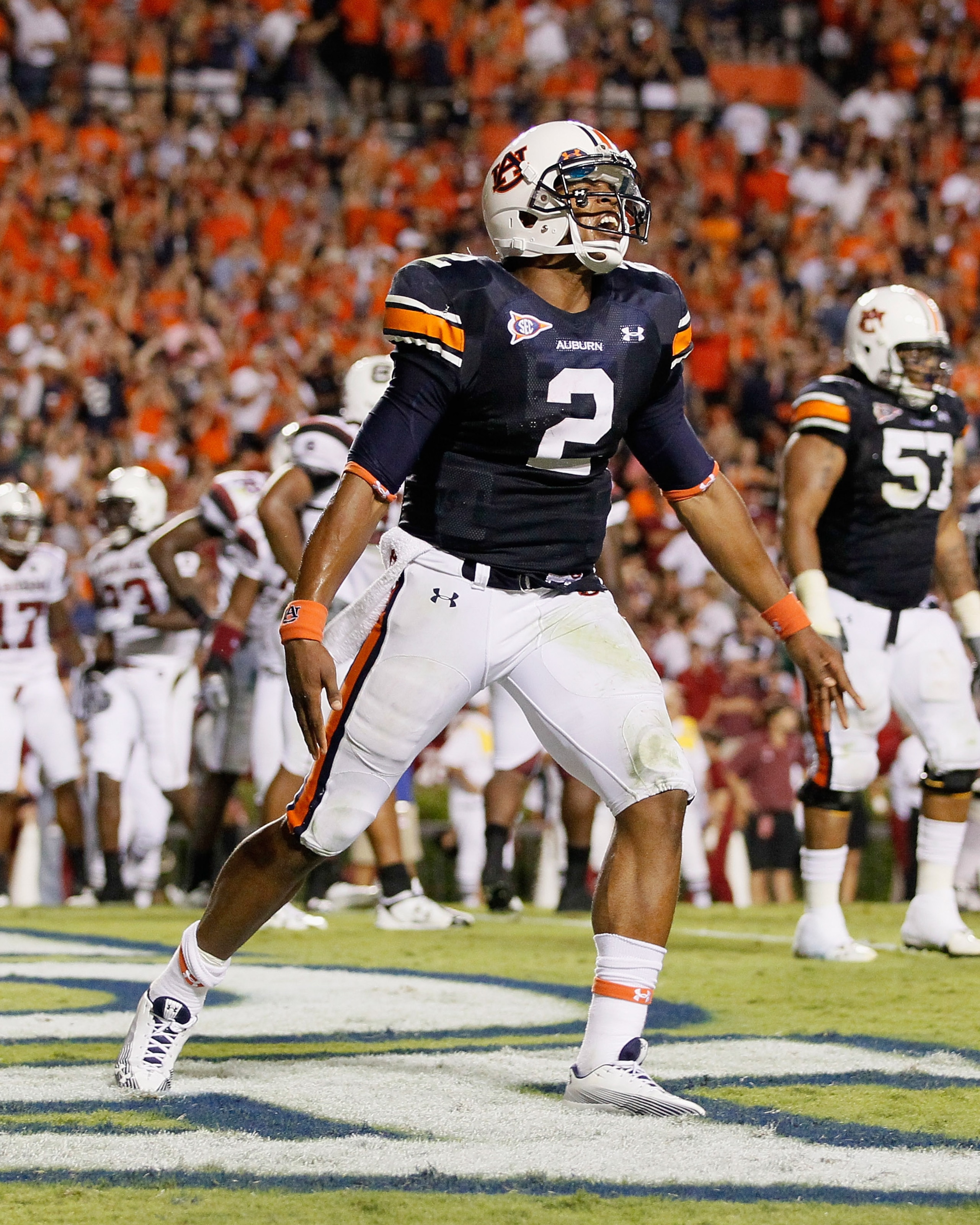 AUBURN, AL - SEPTEMBER 25:  Quarterback Cameron Newton #2 of the Auburn Tigers against the South Carolina Gamecocks at Jordan-Hare Stadium on September 25, 2010 in Auburn, Alabama.  (Photo by Kevin C. Cox/Getty Images)