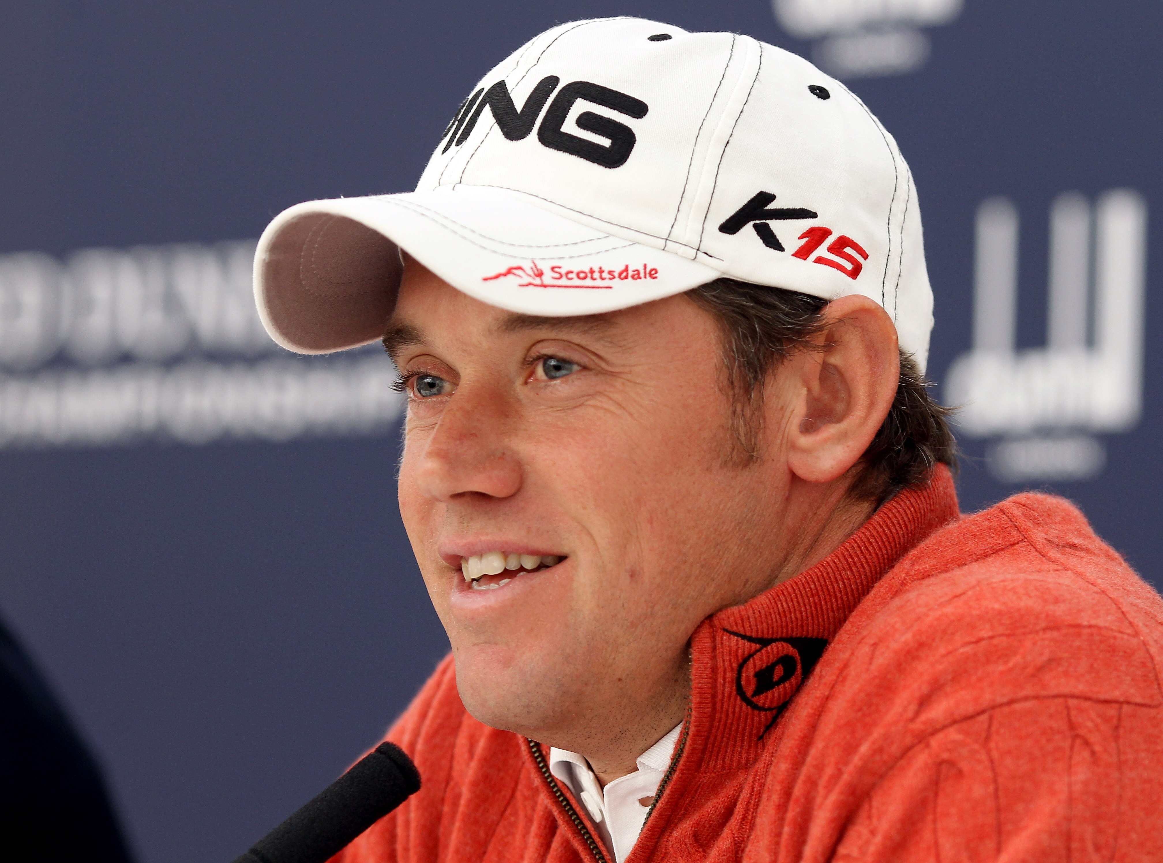 ST ANDREWS, SCOTLAND - OCTOBER 06:  Lee Westwood of England talks to the media during the practice round of The Alfred Dunhill Links Championship at The Old Course on October 6, 2010 in St Andrews, Scotland.  (Photo by Scott Halleran/Getty Images)
