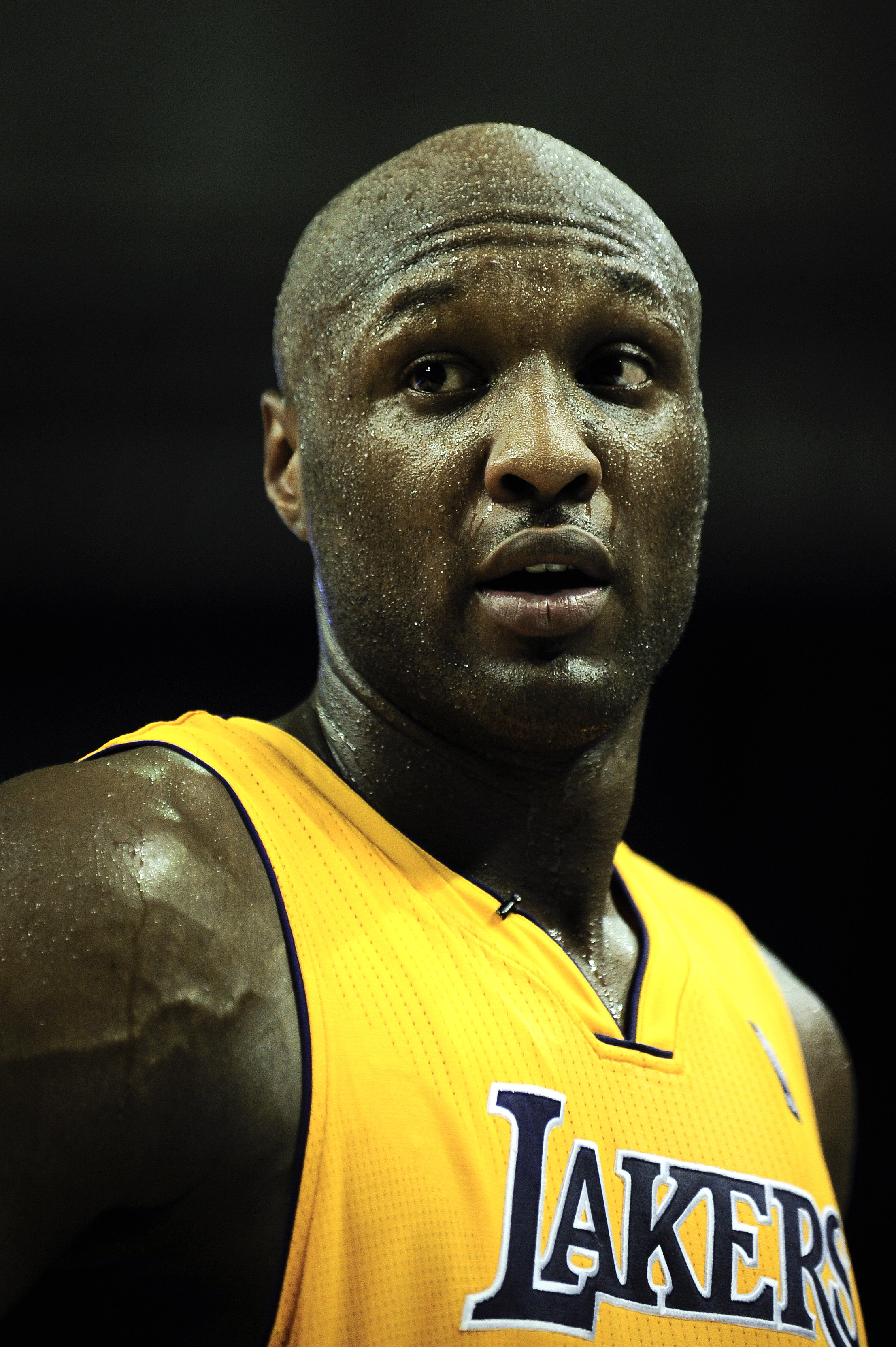 BARCELONA, SPAIN - OCTOBER 07:  Lamar Odom #7 of the Los Angeles Lakers looks on during the NBA Europe Live match between Los Angeles Lakers and Regal FC Barcelona at the at Palau Blaugrana on October 7, 2010 in Barcelona, Spain.  (Photo by David Ramos/Ge