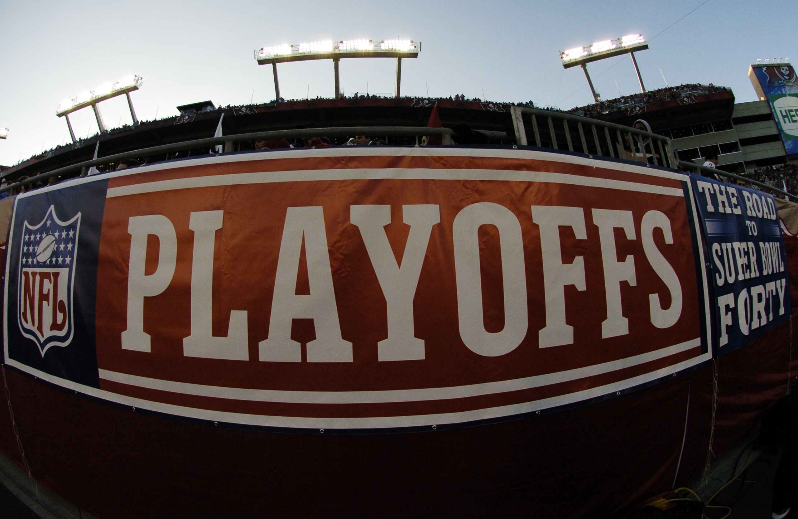 NFL opens the playoffs with signs and banners as the  Tampa Bay Buccaneers host  the Washington Redskins in an NFL wild card  game January 7, 2006 in Tampa.  The Redskins defeated the Bucs 17 - 10.  (Photo by Al Messerschmidt/Getty Images)