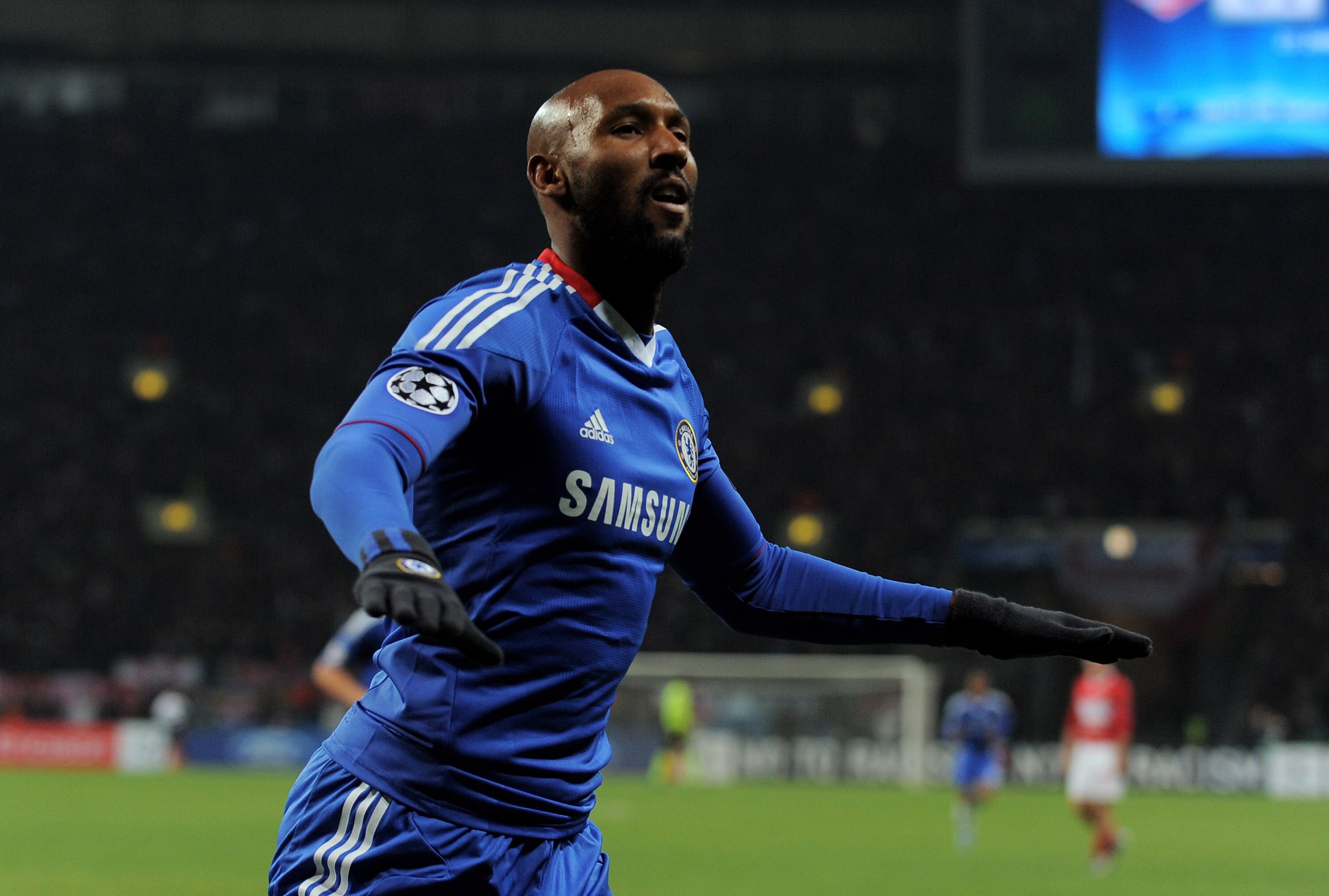 MOSCOW - OCTOBER 19:  Nicolas Anelka of Chelsea celebrates scoring his team's second goal during the UEFA Champions League Group F match between Spartak Moscow and Chelsea at the Luzhniki Stadium on October 19, 2010 in Moscow, Russia.  (Photo by Michael R