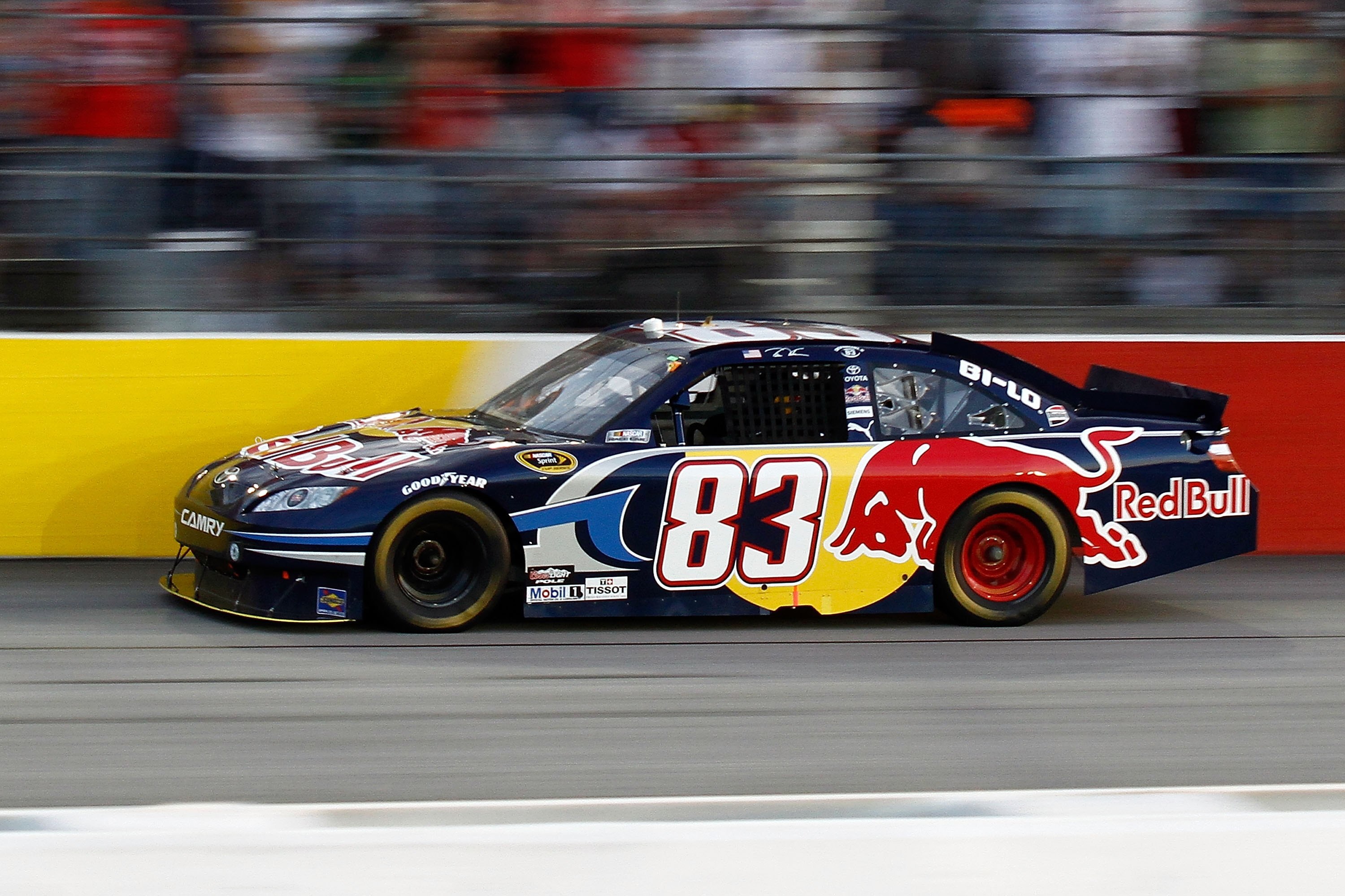 DARLINGTON, SC - MAY 08:  Brian Vickers, driver of the #83 Red Bull Toyota, races during the NASCAR Sprint Cup series SHOWTIME Southern 500 at Darlington Raceway on May 8, 2010 in Darlington, South Carolina.  (Photo by Jason Smith/Getty Images)