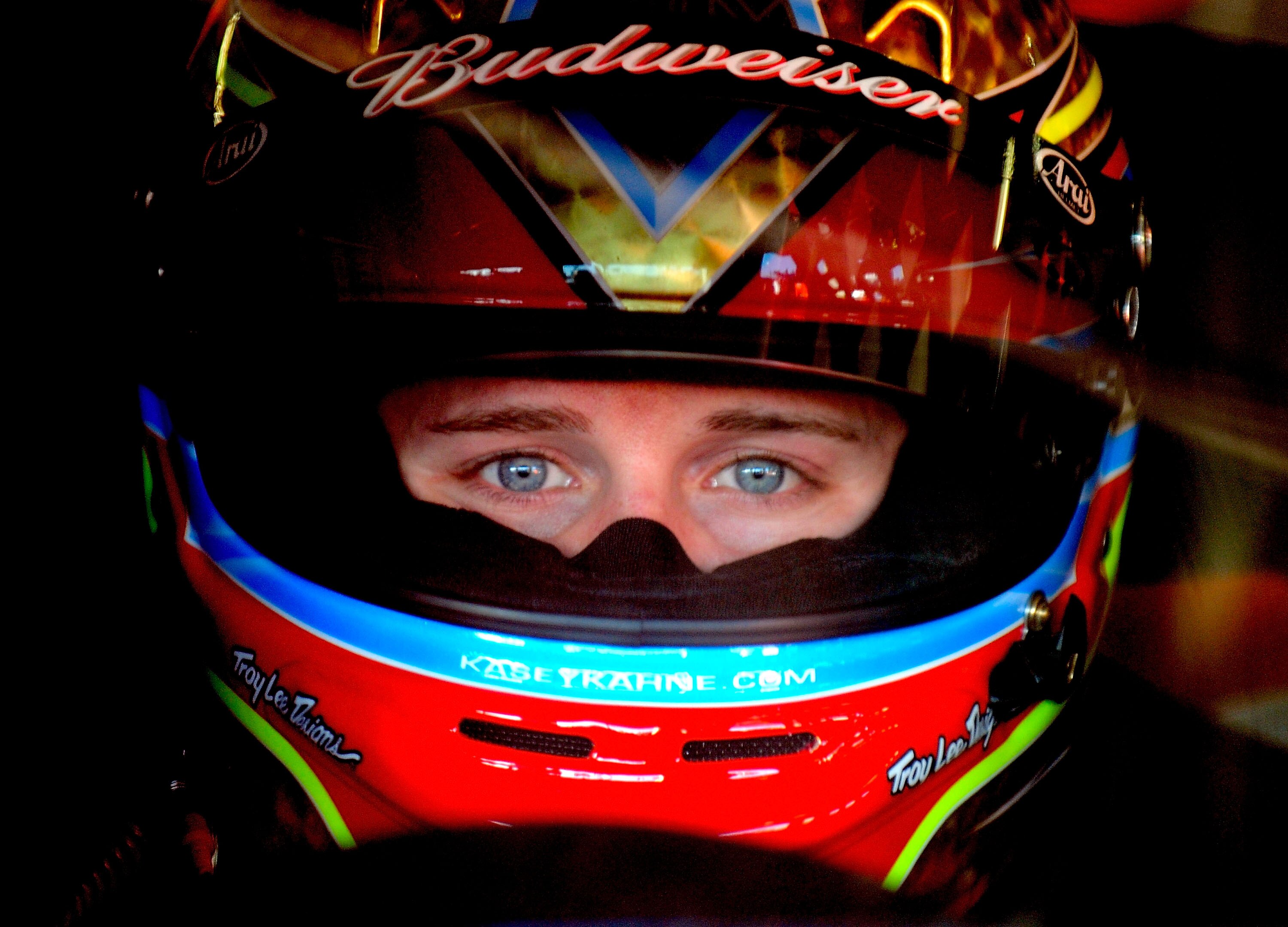 CONCORD, NC - OCTOBER 15:  Kasey Kahne, driver of the #9 Budweiser Ford, sits in his car prior to practice for the NASCAR Sprint Cup Series Bank of America 500 at Charlotte Motor Speedway on October 15, 2010 in Concord, North Carolina.  (Photo by Rusty Ja