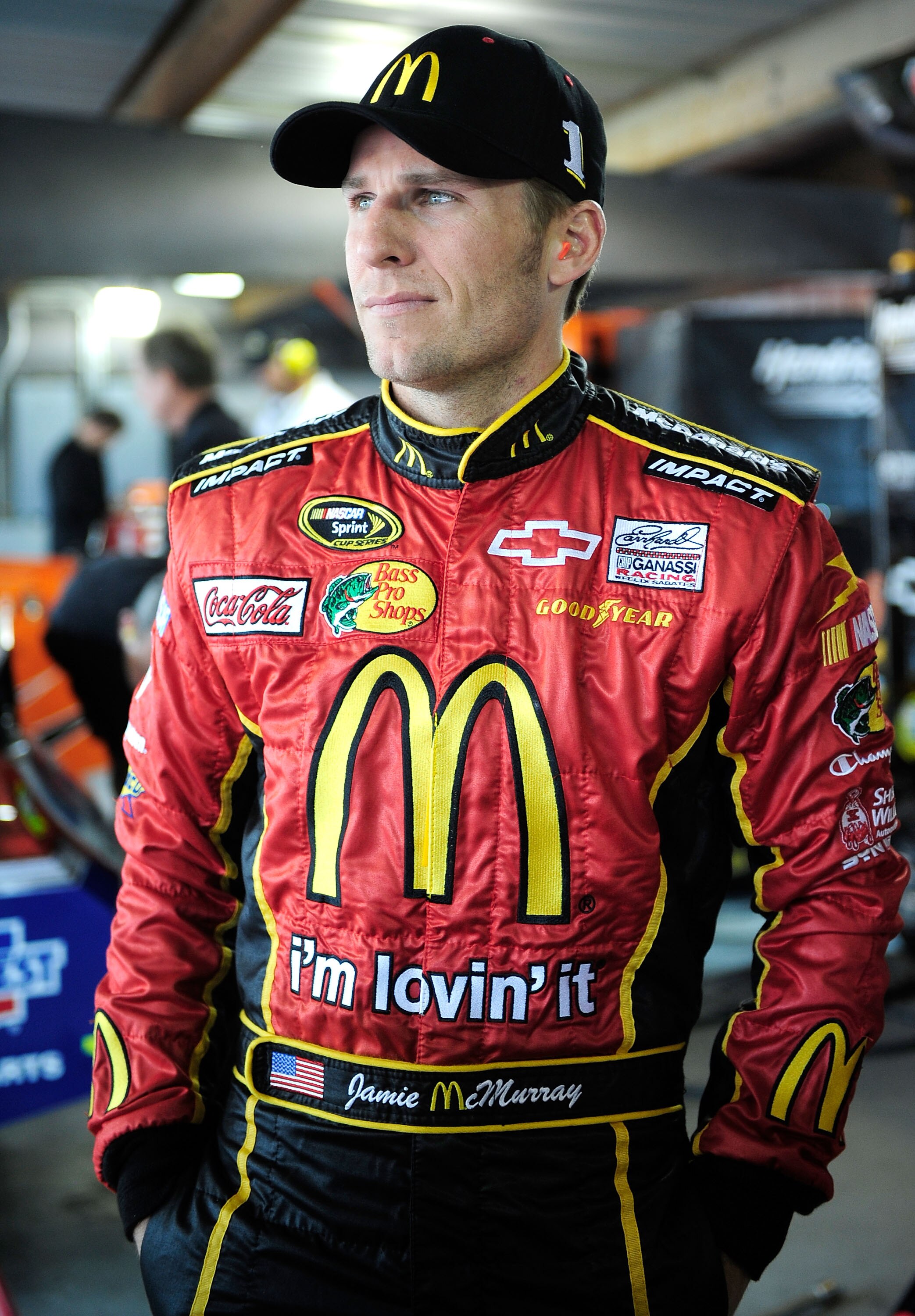 MARTINSVILLE, VA - MARCH 26:  Jamie McMurray, driver of the #1 McDonald's Chevrolet walks through the garage during practice for the NASCAR Sprint Cup Series Goody's Fast Pain Relief 500 at Martinsville Speedway on March 26, 2010 in Martinsville, Virginia