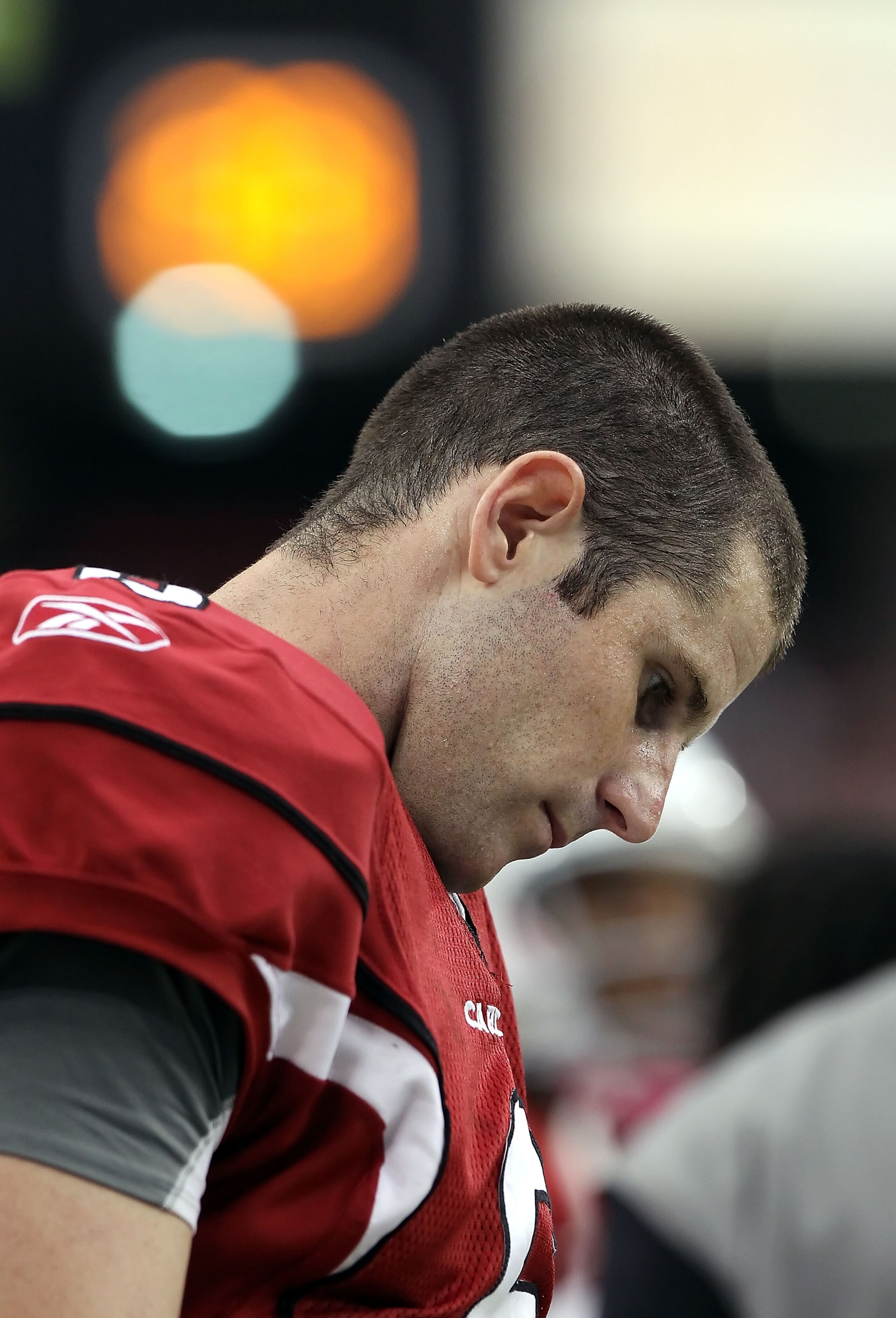 GLENDALE, AZ - OCTOBER 10:  Quarterback Max Hall #6 of the Arizona Cardinals on the sidelines during the NFL game against the New Orleans Saints at the University of Phoenix Stadium on October 10, 2010 in Glendale, Arizona. The Cardinals defeated the Sain