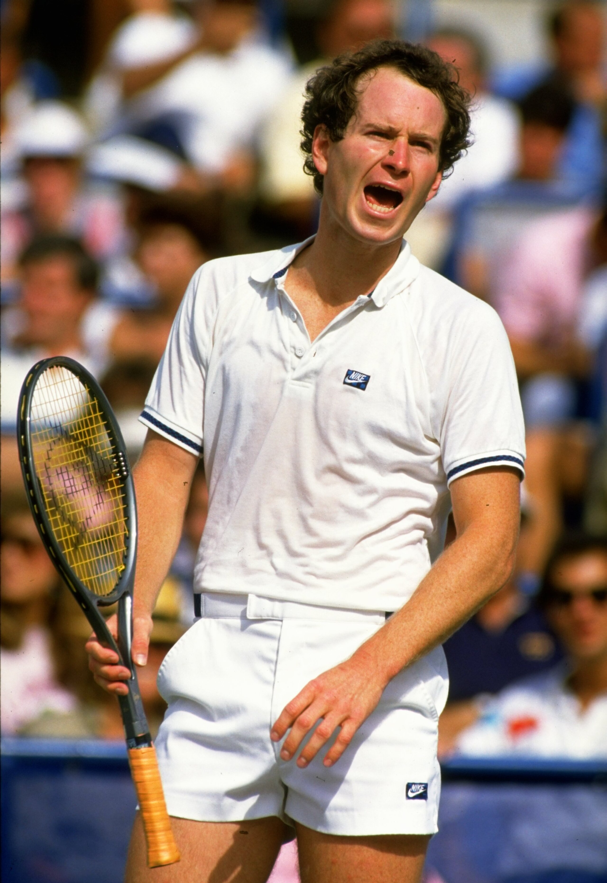 Aug-Sep 1987:  John McEnroe of the USA shouts his frustration during the US Open at Flushing Meadow in New York, USA. \ Mandatory Credit: Allsport UK /Allsport