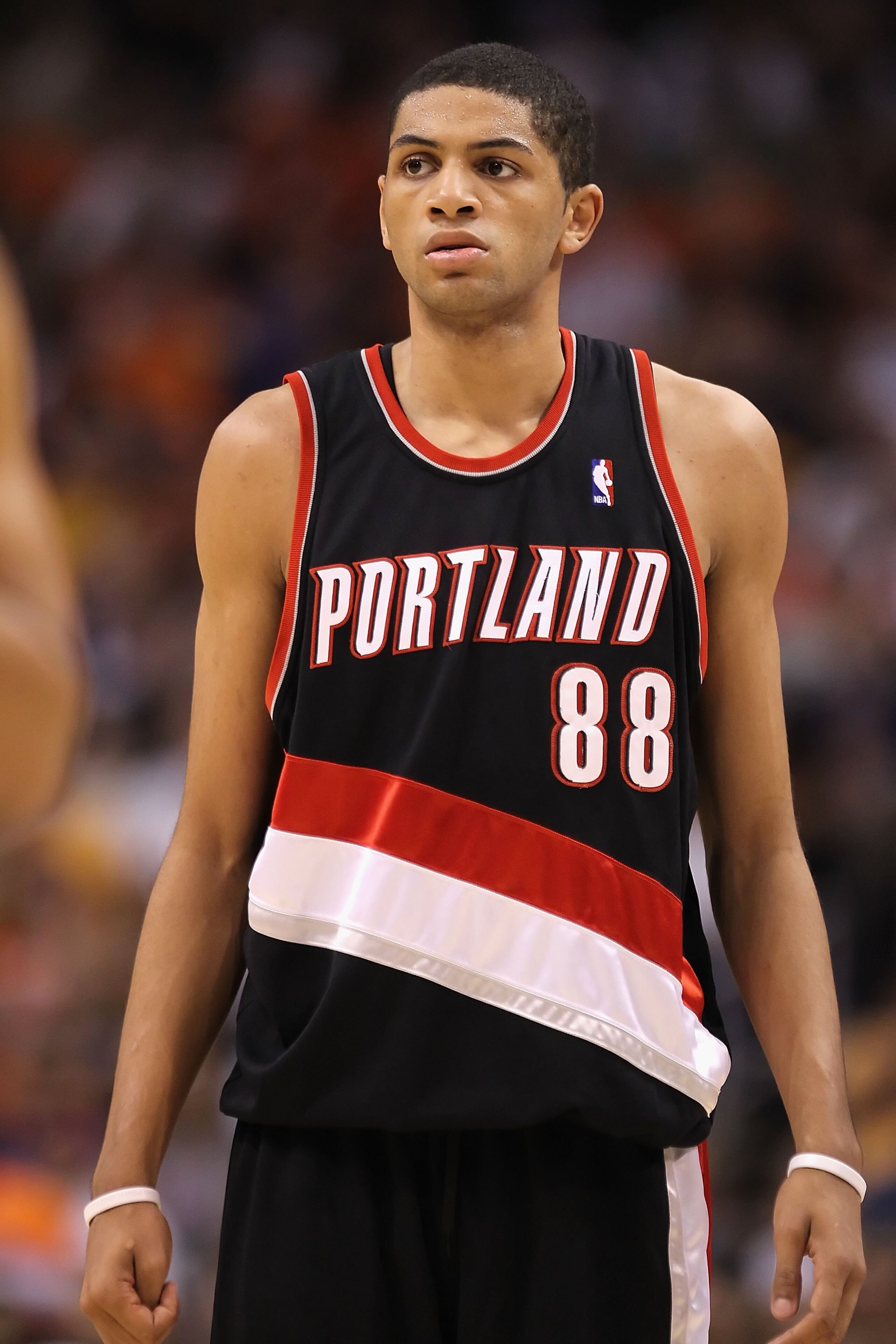 PHOENIX - APRIL 26:  Nicolas Batum #88 of the Portland Trail Blazers in action during Game Five of the Western Conference Quarterfinals of the 2010 NBA Playoffs against the Phoenix Suns at US Airways Center on April 26, 2010 in Phoenix, Arizona. The Suns