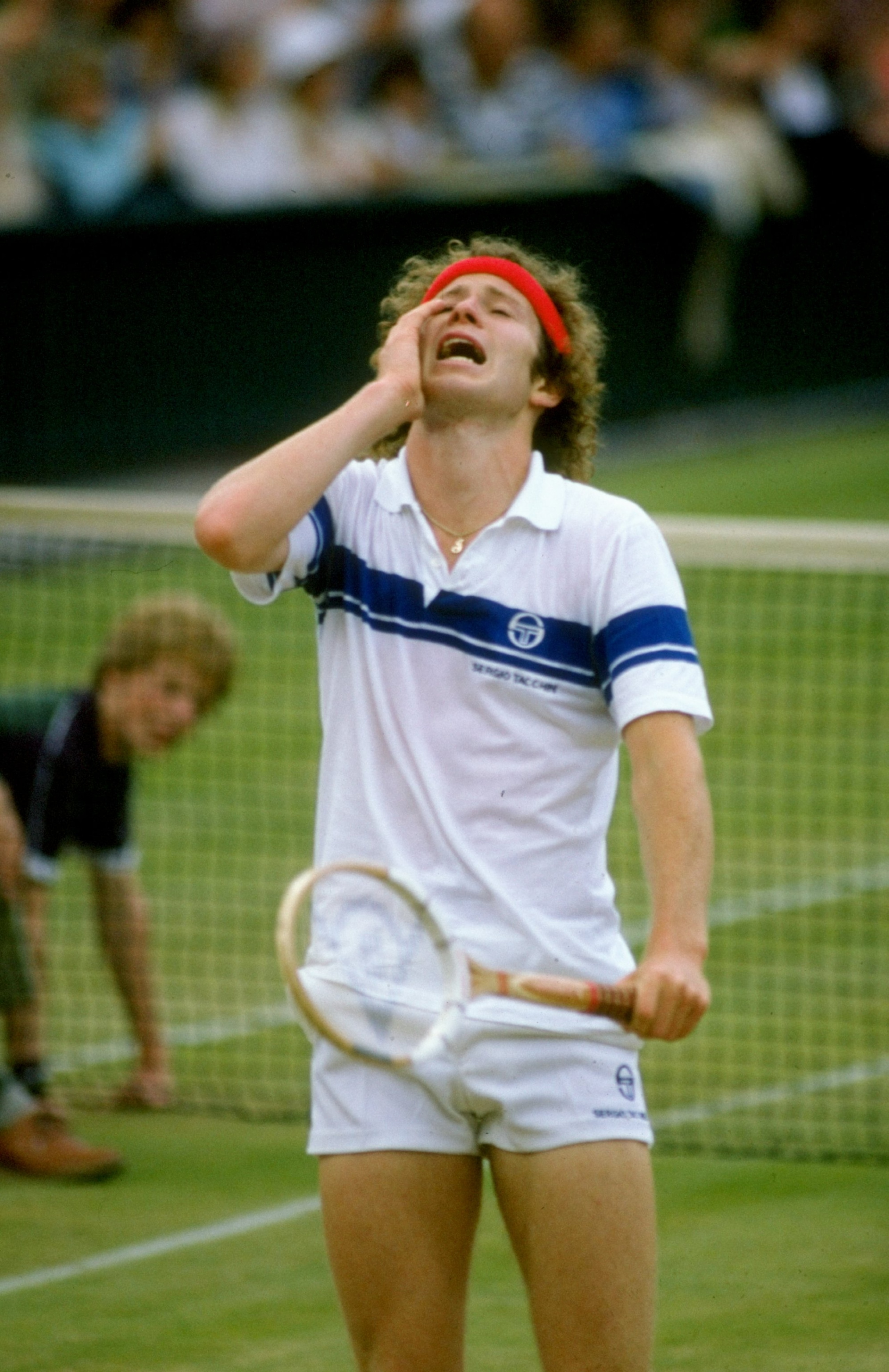 1981:  John McEnroe of the USA dispairs during Wimbledon in London, England. \ Mandatory Credit: Tony Duffy /Allsport