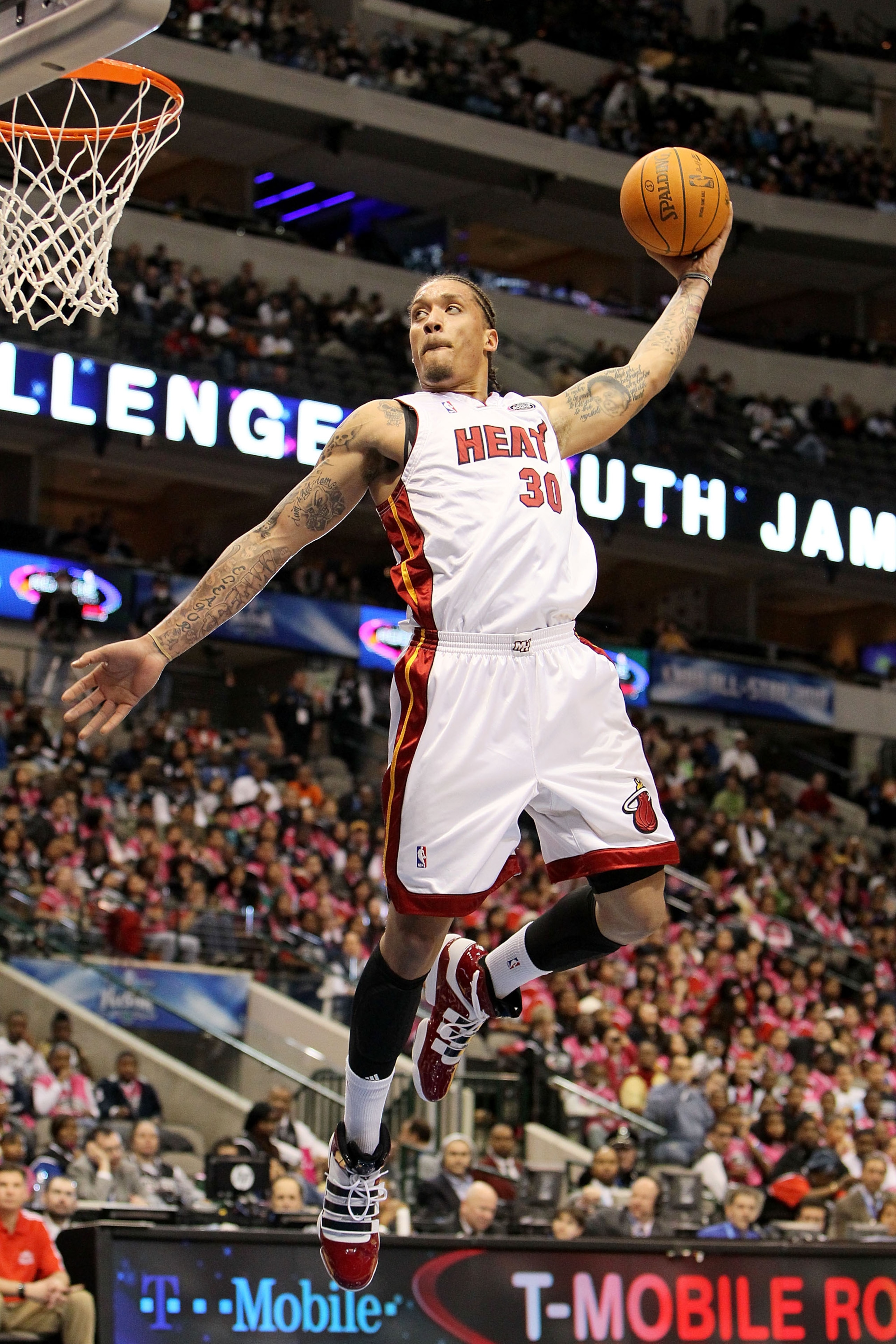 DALLAS - FEBRUARY 12:  Michael Beasley #30 of the Sophomore team goes up for a dunk against the Rookie team during the T-Mobile Rookie Challenge & Youth Jam part of 2010 NBA All-Star Weekend at American Airlines Center on February 12, 2010 in Dallas, Texa