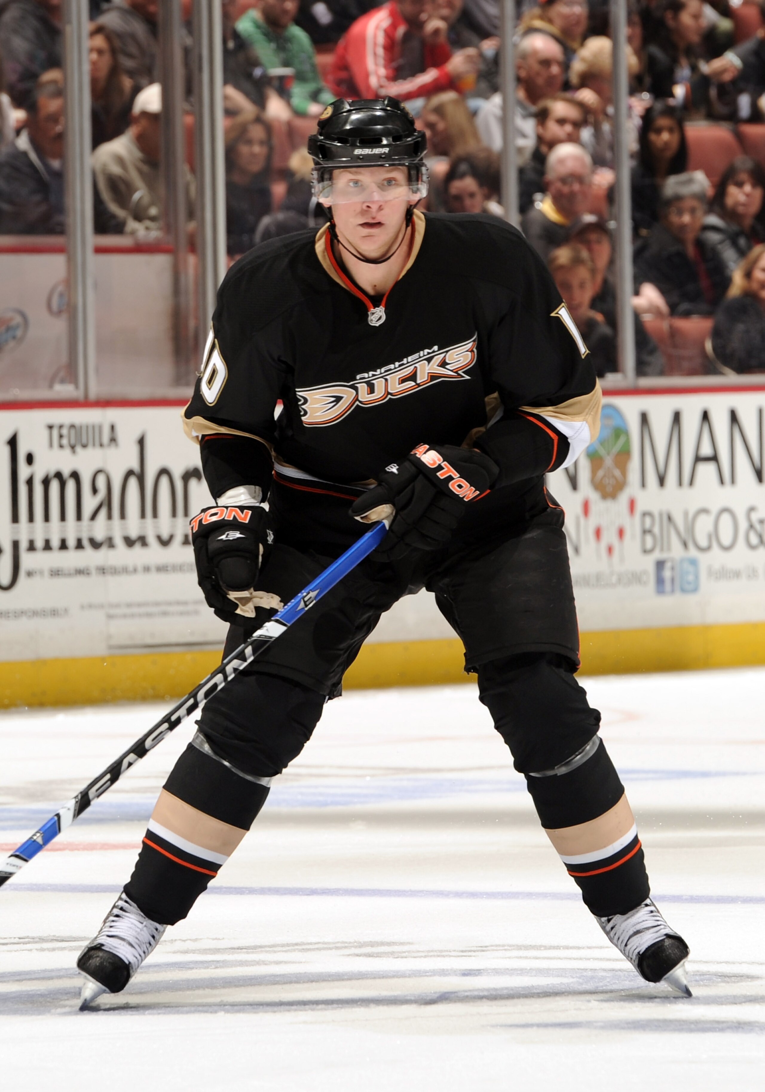 ANAHEIM, CA - OCTOBER 17:  Corey Perry #10 of the Anaheim Ducks skates in from the blue line against the Phoenix Coyotes at the Honda Center on October 17, 2010 in Anaheim, California.  (Photo by Harry How/Getty Images)