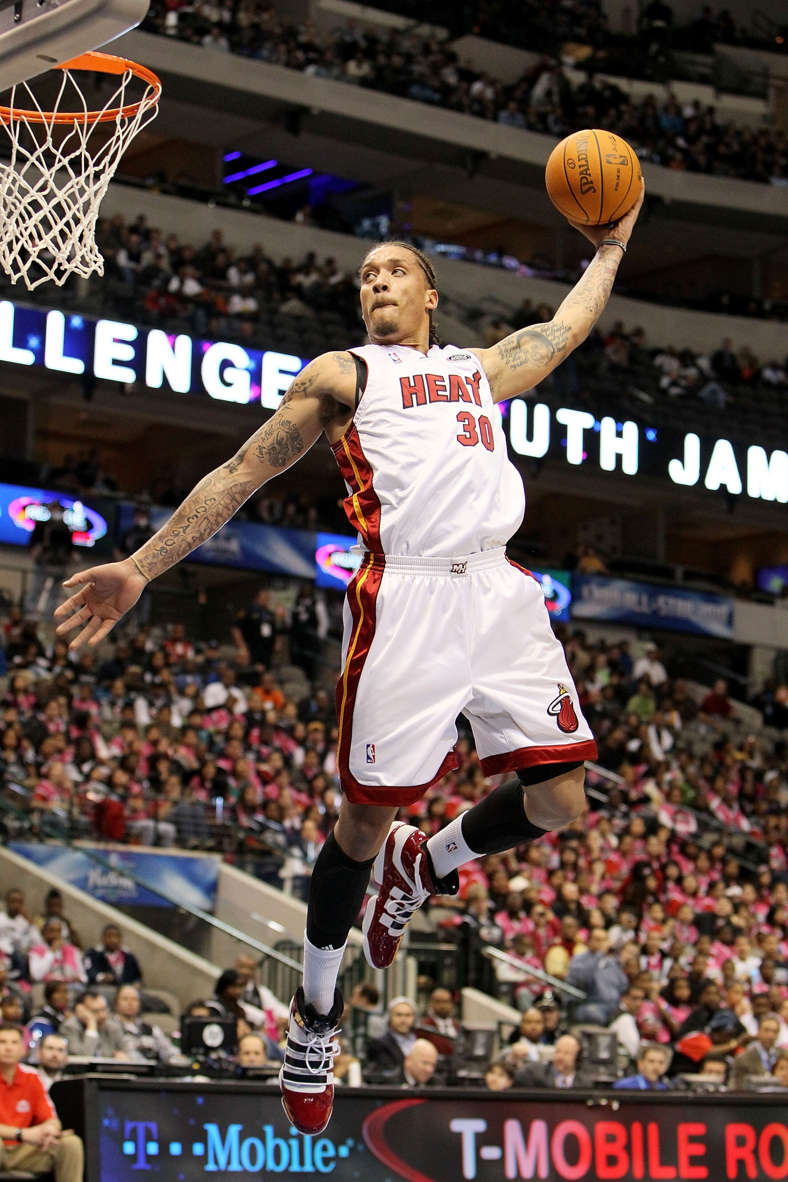 DALLAS - FEBRUARY 12:  Michael Beasley #30 of the Sophomore team goes up for a dunk against the Rookie team during the T-Mobile Rookie Challenge & Youth Jam part of 2010 NBA All-Star Weekend at American Airlines Center on February 12, 2010 in Dallas, Texa