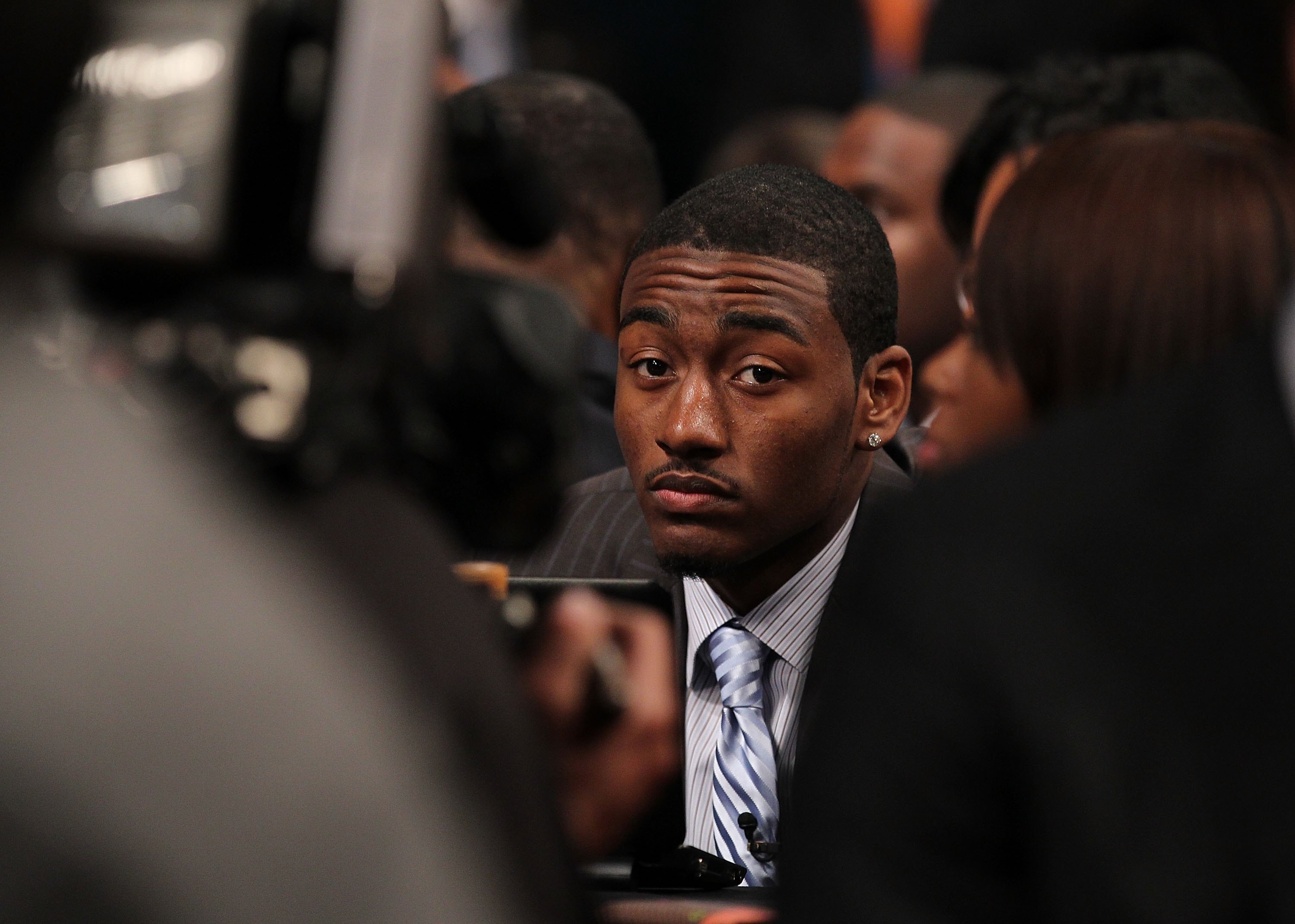 NEW YORK - JUNE 24:  John Wall of Kentucky waits to be drafted first by The Washington Wizards at Madison Square Garden on June 24, 2010 in New York, New York.  (Photo by Al Bello/Getty Images)