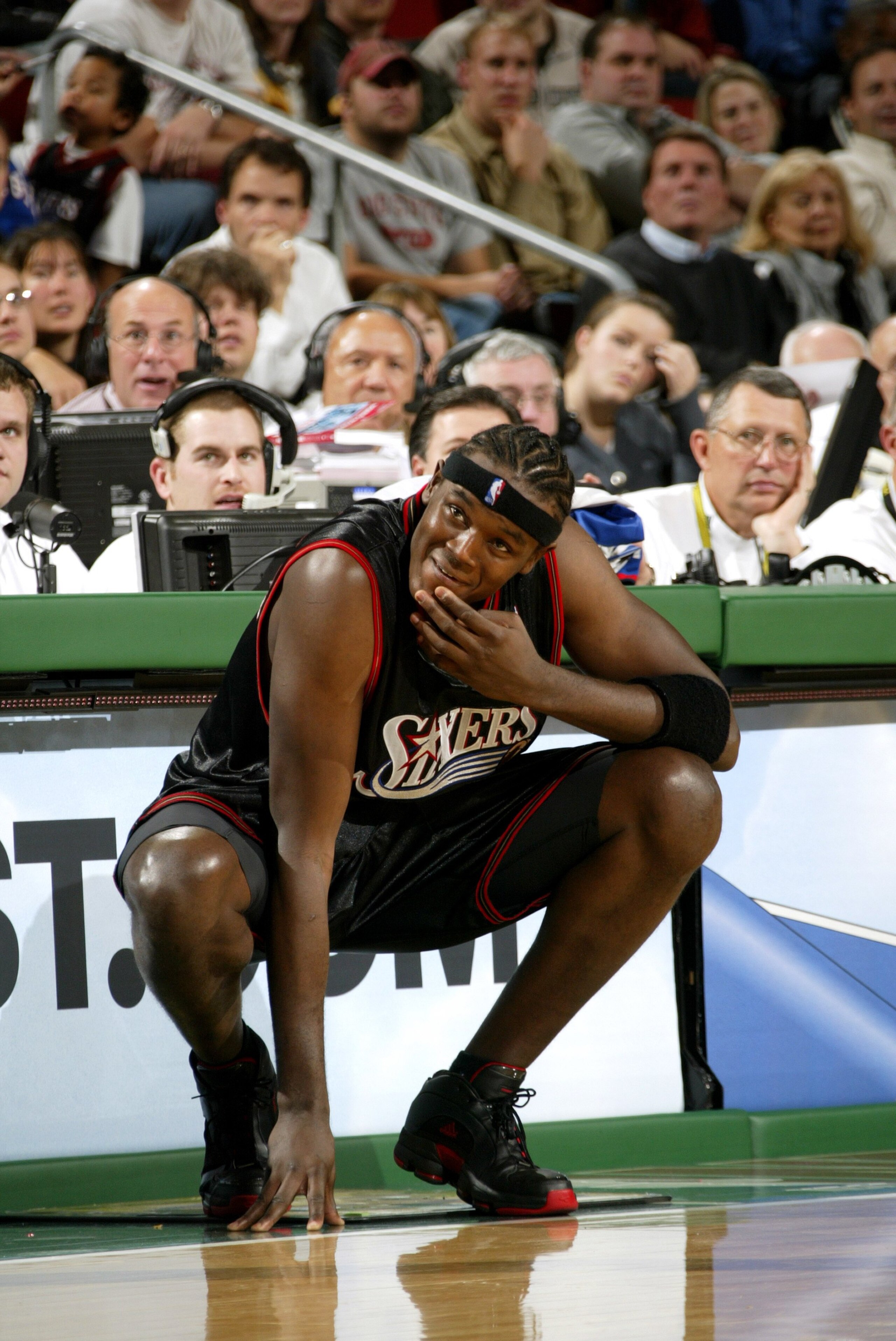 SEATTLE - NOVEMBER 15: Samuel Dalembert #1 of the Philadelphia 76ers waits to enter the game against the Seattle Sonics on November 15, 2006 at Key Arena in Seattle, Washington. The 76ers defeated the Sonics 96-90. NOTE TO USER: User expressly acknowledg SEATTLE - NOVEMBER 15: Samuel Dalembert #1 of the Philadelphia 76ers waits to enter the game against the Seattle Sonics on November 15, 2006 at Key Arena in Seattle, Washington. The 76ers defeated the Sonics 96-90. NOTE TO USER: User expressly acknowledg