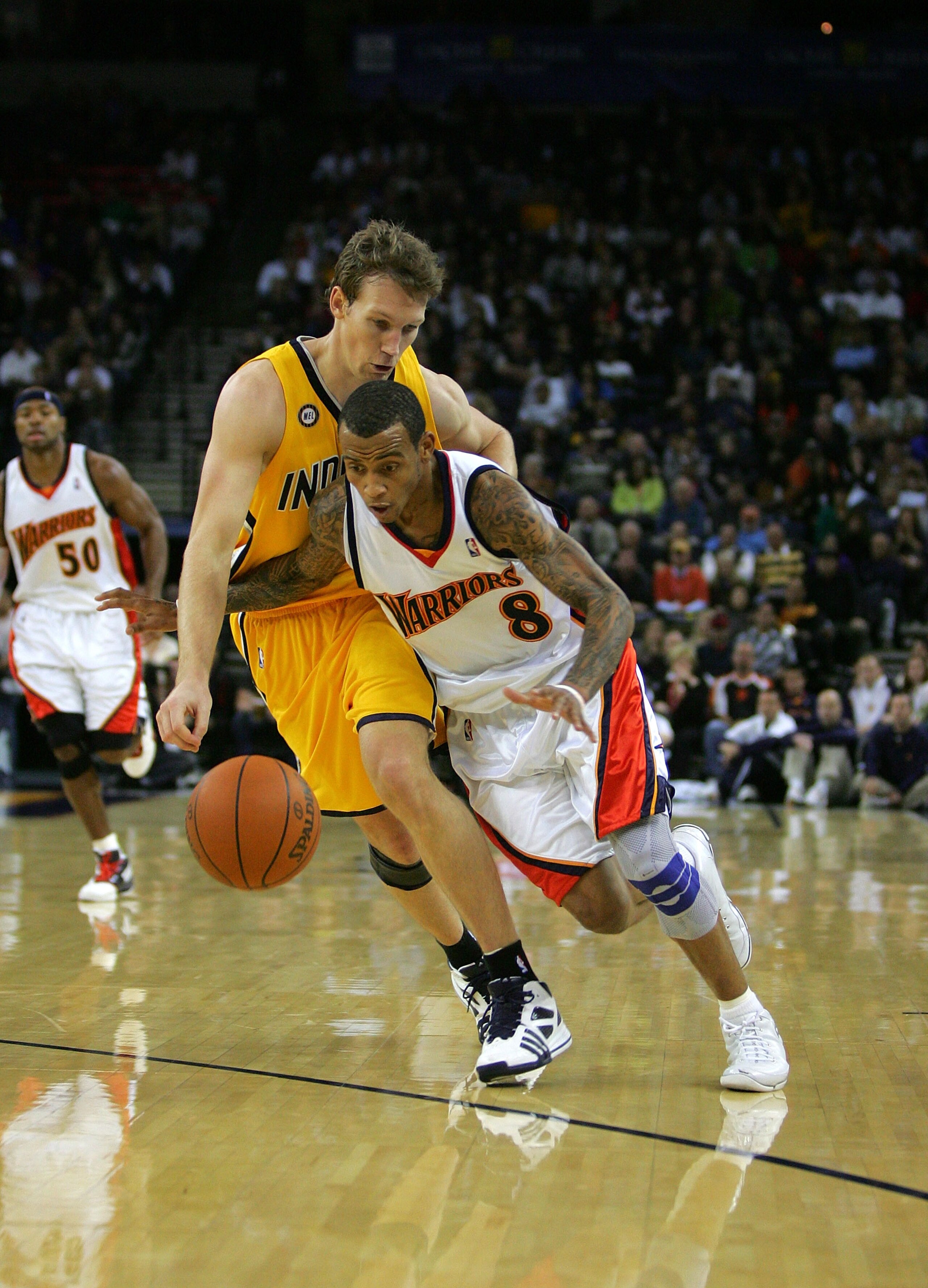 OAKLAND, CA - NOVEMBER 30: Monta Ellis #8 of the Golden State Warriors drives past Mike Dunleavy #17 of the Indiana Pacers at Oracle Arena on November 30, 2009 in Oakland, California. Ellis finished with a career high 45 points. (Photo by Ezra Shaw/Gett OAKLAND, CA - NOVEMBER 30: Monta Ellis #8 of the Golden State Warriors drives past Mike Dunleavy #17 of the Indiana Pacers at Oracle Arena on November 30, 2009 in Oakland, California. Ellis finished with a career high 45 points. (Photo by Ezra Shaw/Gett