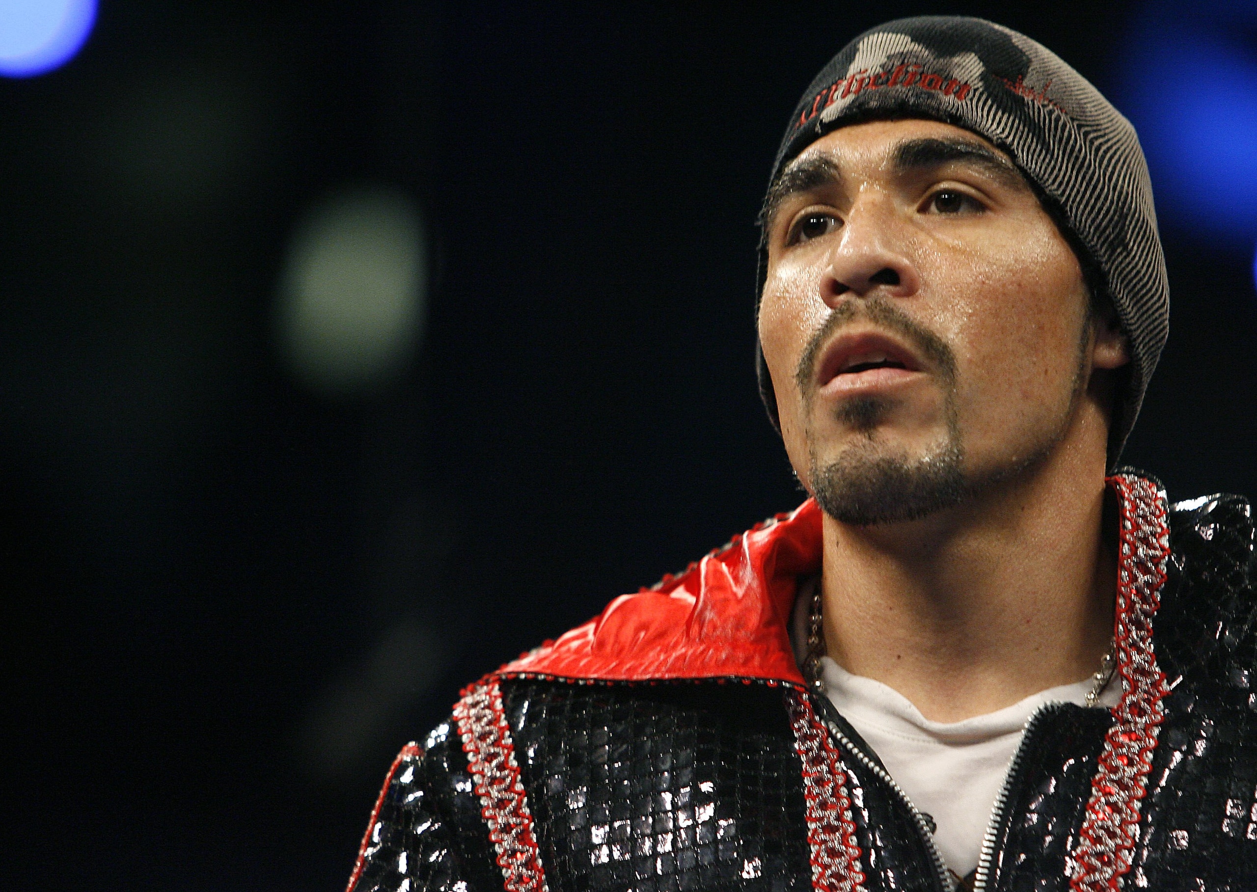 ATLANTIC CITY, NJ  - APRIL 12: Antonio Margarito stands in the ring prior to his IBF World Welterweight Title bout against Kermit Cintron at Boardwalk Hall on April 12, 2008 in Atlantic City, New Jersey. (Photo by Jeff Zelevansky/Getty Images)