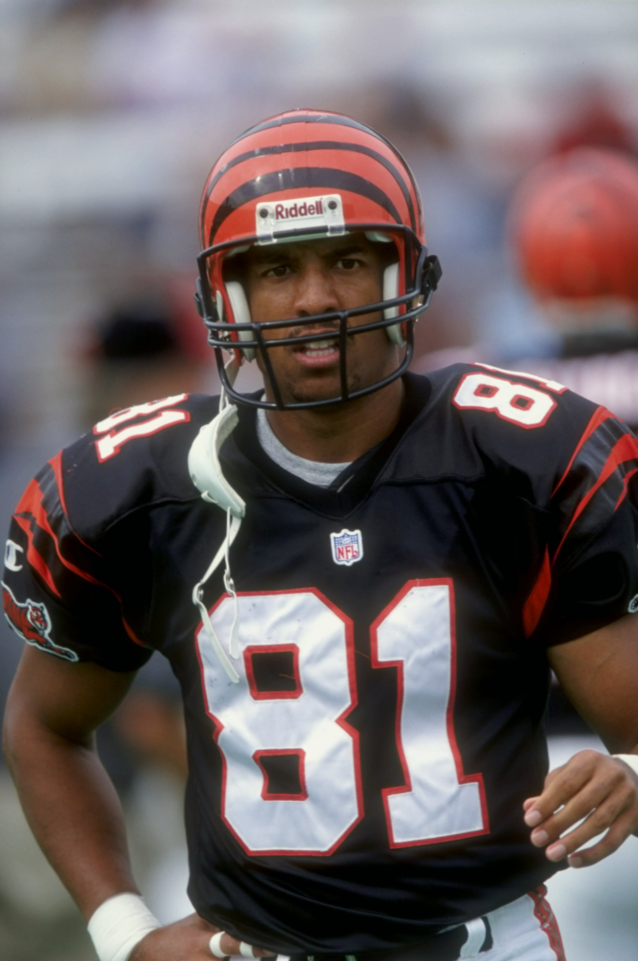 18 Oct 1998:  Wide receiver Carl Pickens #81 of the Cincinnati Bengals looks on during the game against the Tennessee Oilers at the Vanderbilt Stadium in Nashville, Tennessee. The Oilers defeated the Bengals 44-14. Mandatory Credit: Stephen Dunn  /Allspor