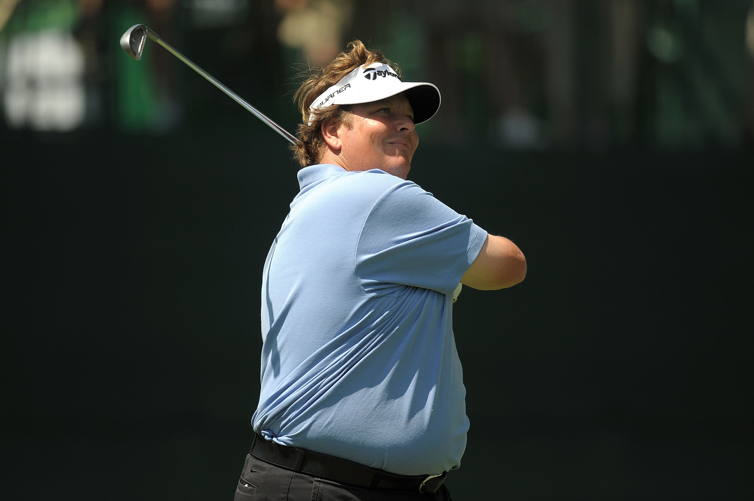 NEWTOWN SQUARE, PA - JULY 01:  Tim Herron watches his tee shot on the 17th hole during the first round of the AT&T National at Aronimink Golf Club on July 1, 2010 in Newtown Square, Pennsylvania.  (Photo by Drew Hallowell/Getty Images)