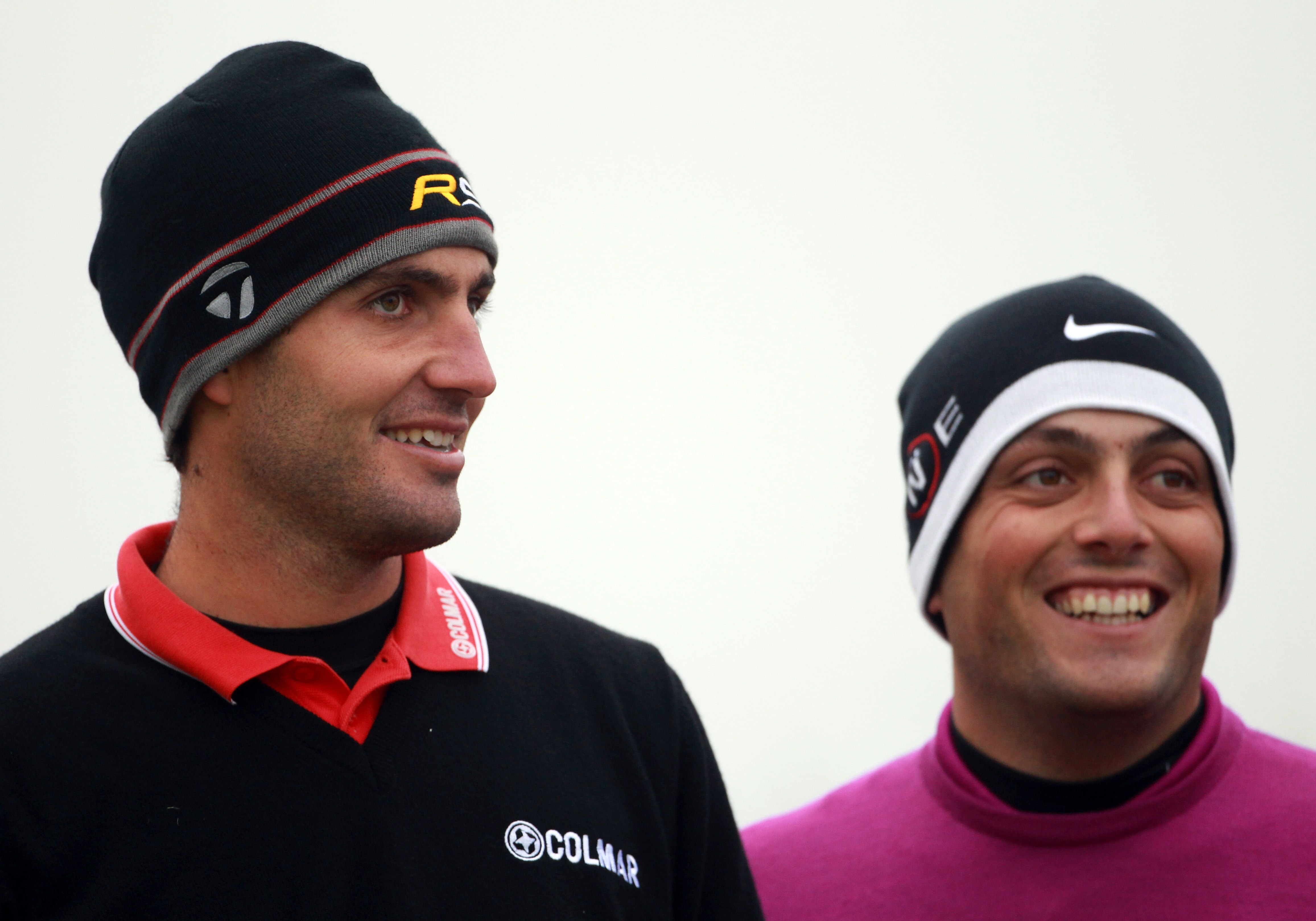 CARNOUSTIE, SCOTLAND - OCTOBER 09:  Edoardo Molinari and Francesco Molinari on the sixth tee during the third round of The Alfred Dunhill Links Championship at the Carnoustie Golf Links on October 9, 2010 in Carnoustie, Scotland.  (Photo by Andrew Redingt