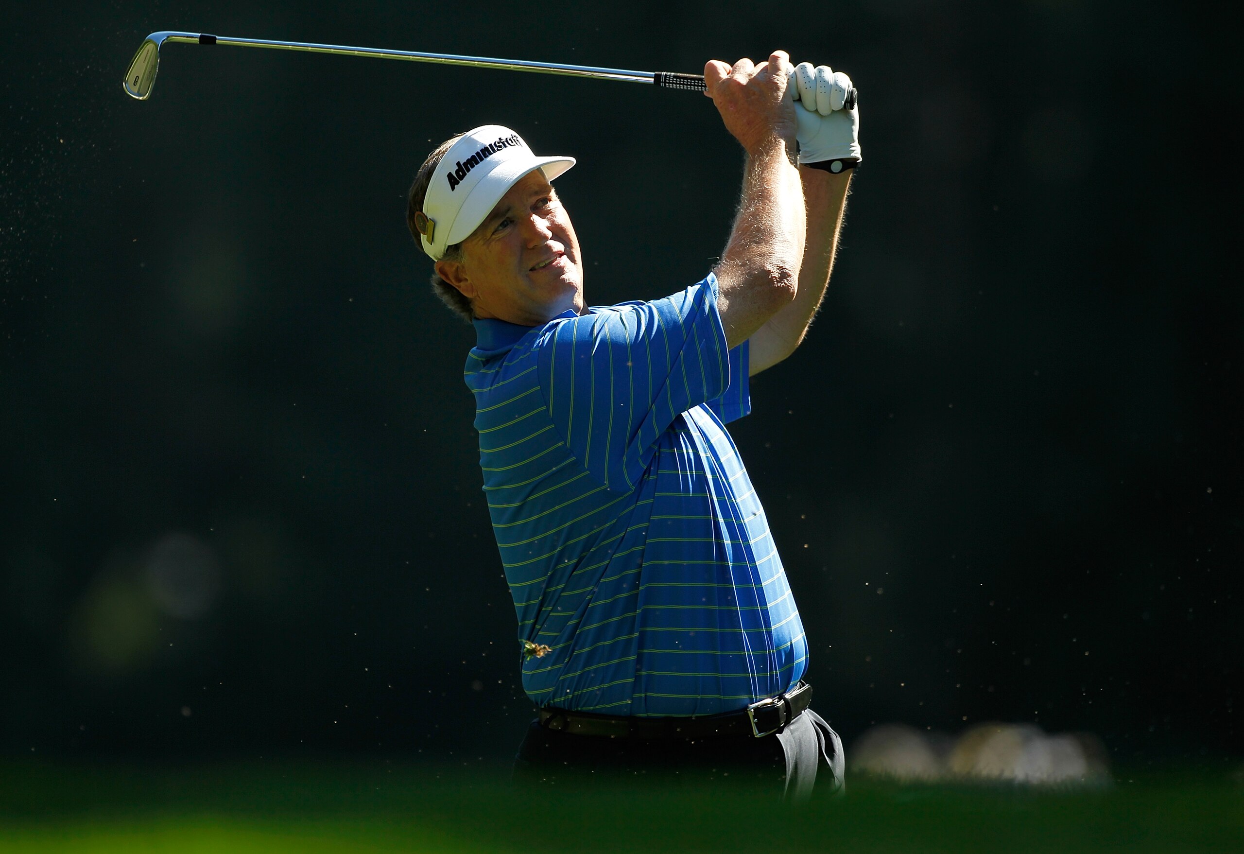 SAMMAMISH, WA - JULY 29:  Peter Jacobsen hits his second shot on the 14th hole during the first round of the U.S. Senior Open Championships on July 29, 2010 at Sahalee Country Club in Sammamish, Washington.  (Photo by Jonathan Ferrey/Getty Images)