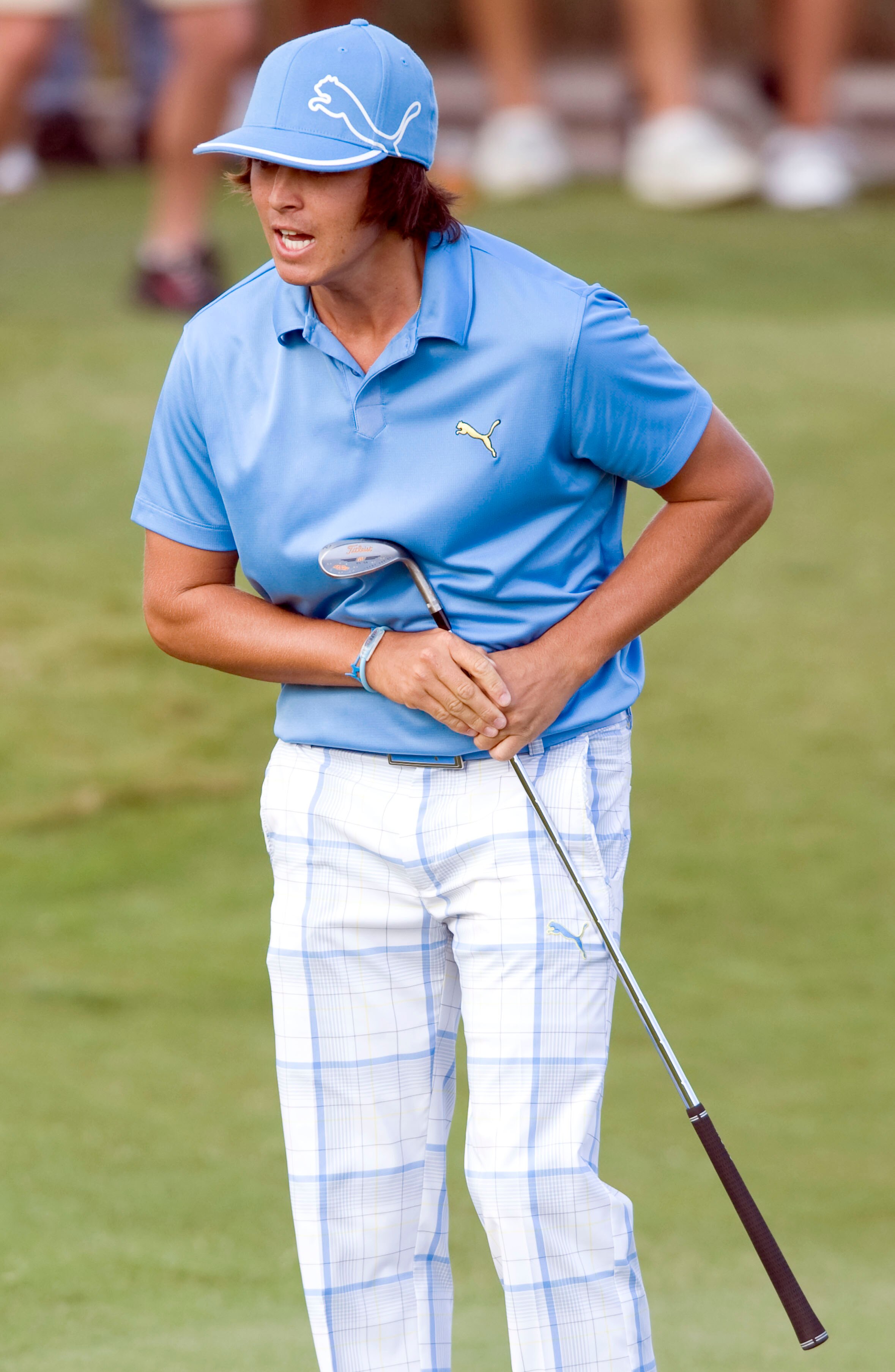 LAS VEGAS, NV - OCTOBER 22: Ricky Fowler reacts to missing a chip shot on the 16th hole during the second round of the Justin Timberlake Shriners Hospitals for Children Open on October 22, 2010 in Las Vegas, Nevada. (Photo by Steve Dykes/Getty Images)