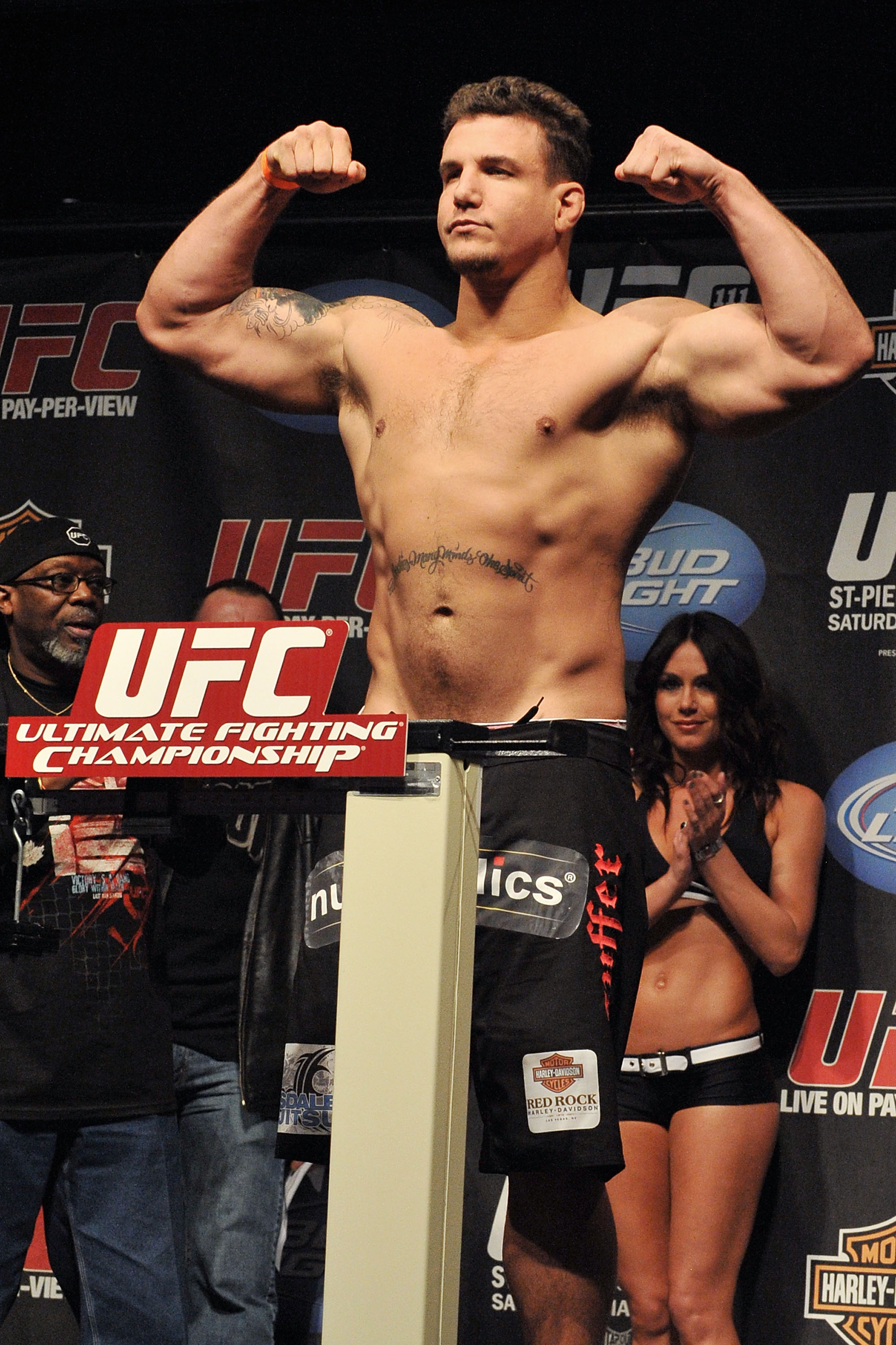 NEWARK, NJ - MARCH 26:  UFC fighter Frank Mir (pictured) weighs in for his fight against UFC fighter Shane Carwin for their Interim Championship Heavyweight fight at UFC 111: St-Pierre vs. Hardy Weigh-In on March 26, 2010 in Newark, New Jersey.  (Photo by