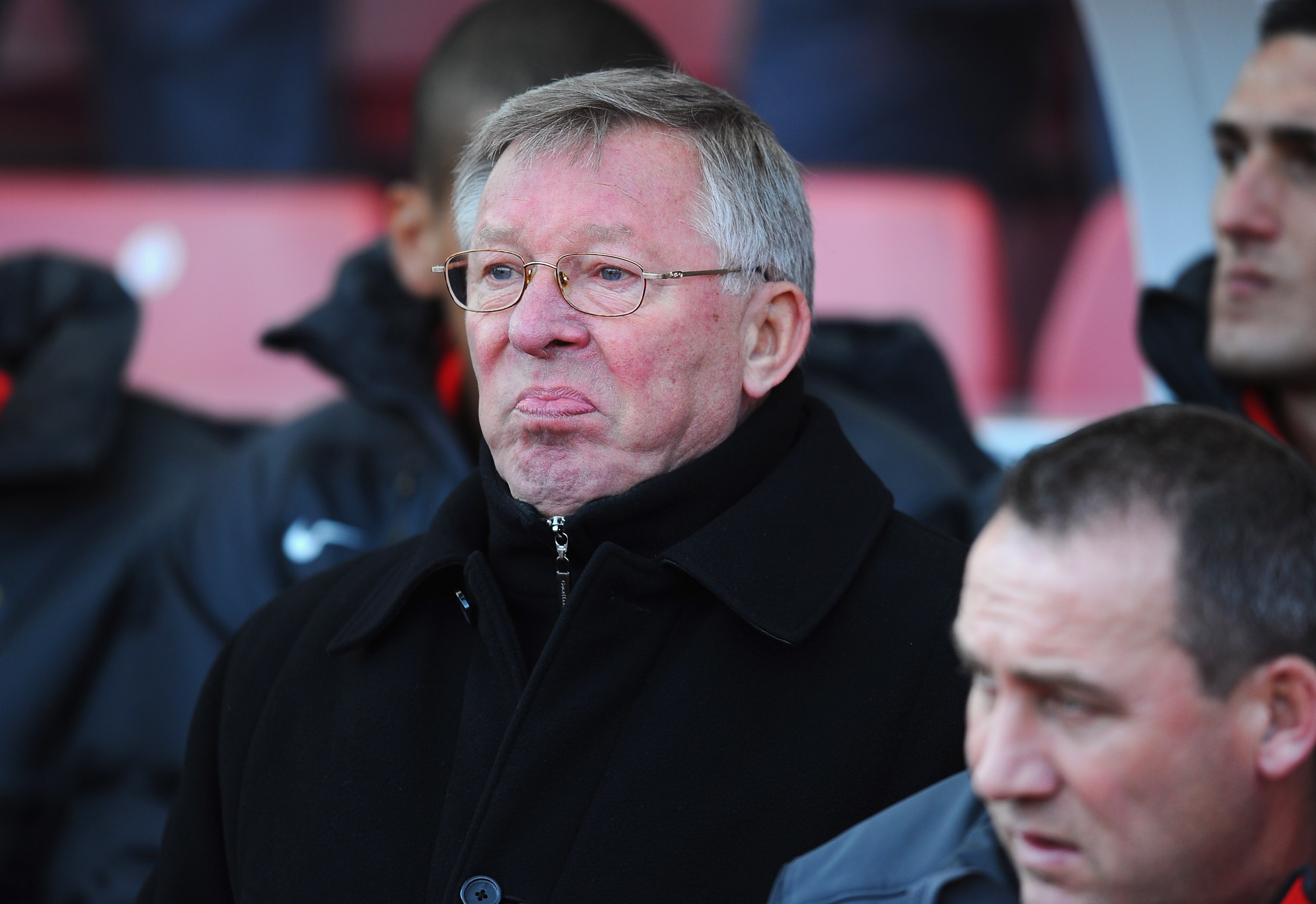 STOKE ON TRENT, ENGLAND - OCTOBER 24:  Sir Alex Ferguson  looks on during the Barclays Premier League match between Stoke City and Manchester United at Britannia Stadium on October 24, 2010 in Stoke on Trent, England.  (Photo by Mike Hewitt/Getty Images)