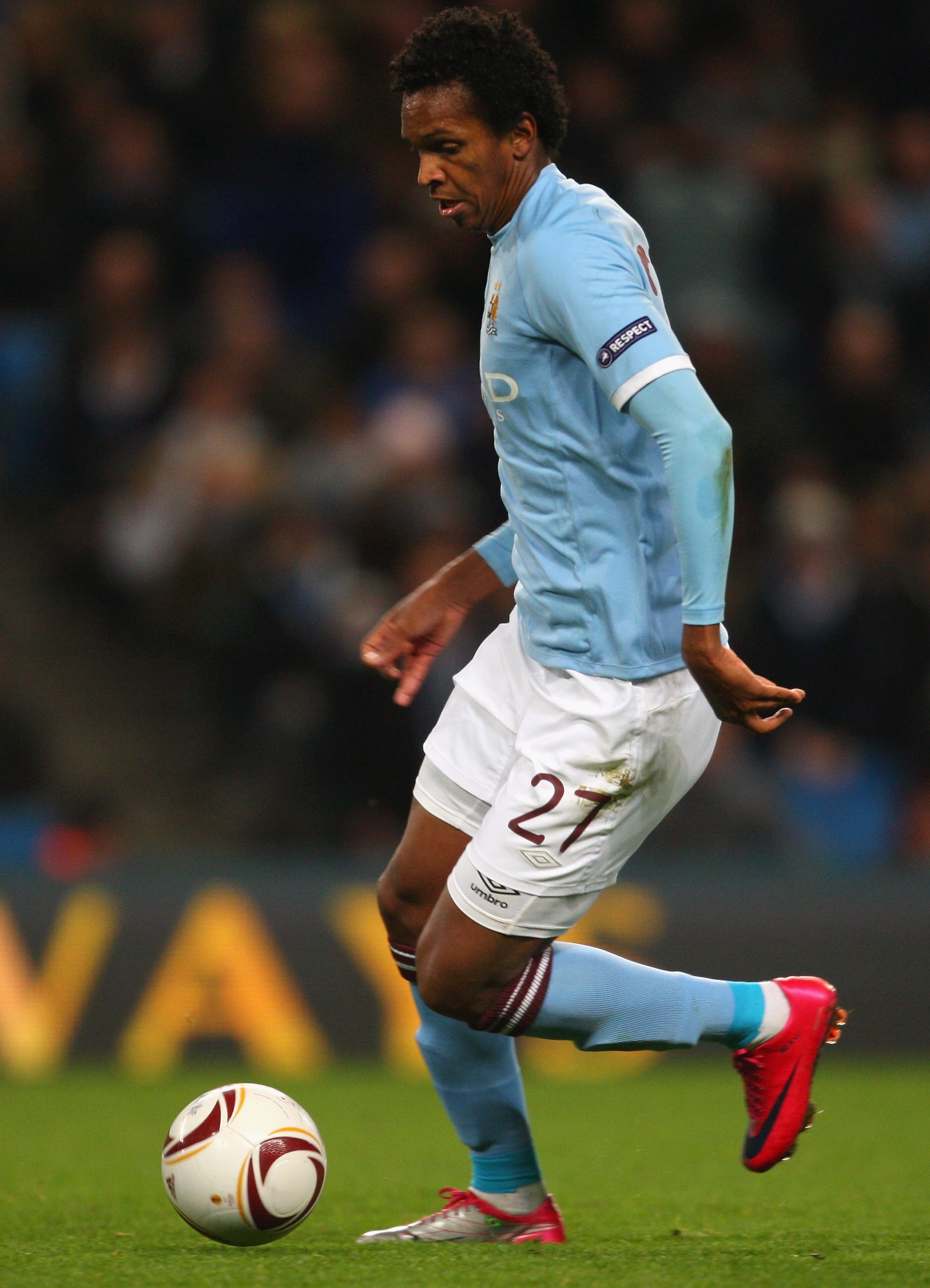 MANCHESTER, ENGLAND - OCTOBER 21:  Manchester City player Jo Silva in action during the UEFA Europa League Group A match between Manchester City and KKS Lech Poznan at City of Manchester Stadium on October 21, 2010 in Manchester, England.  (Photo by Stu F