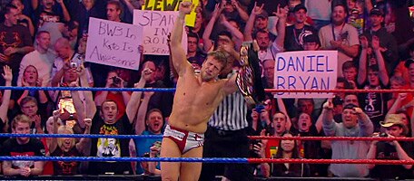 Daniel Bryan celebrating after his great match. Photo Courtesy of WWE.com