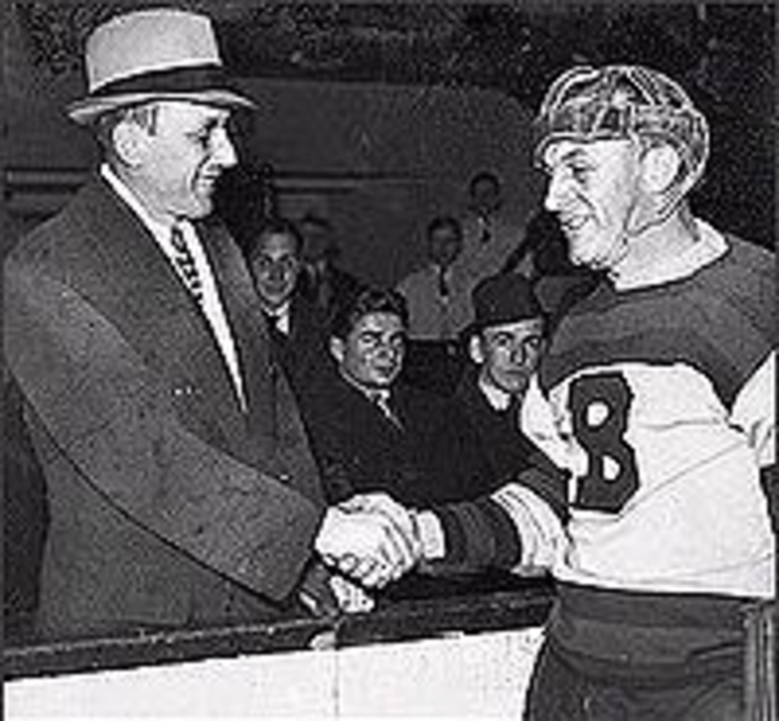 Famous photo of Bailey and Shore at Benefit game in 1934 Famous photo of Bailey and Shore at Benefit game in 1934