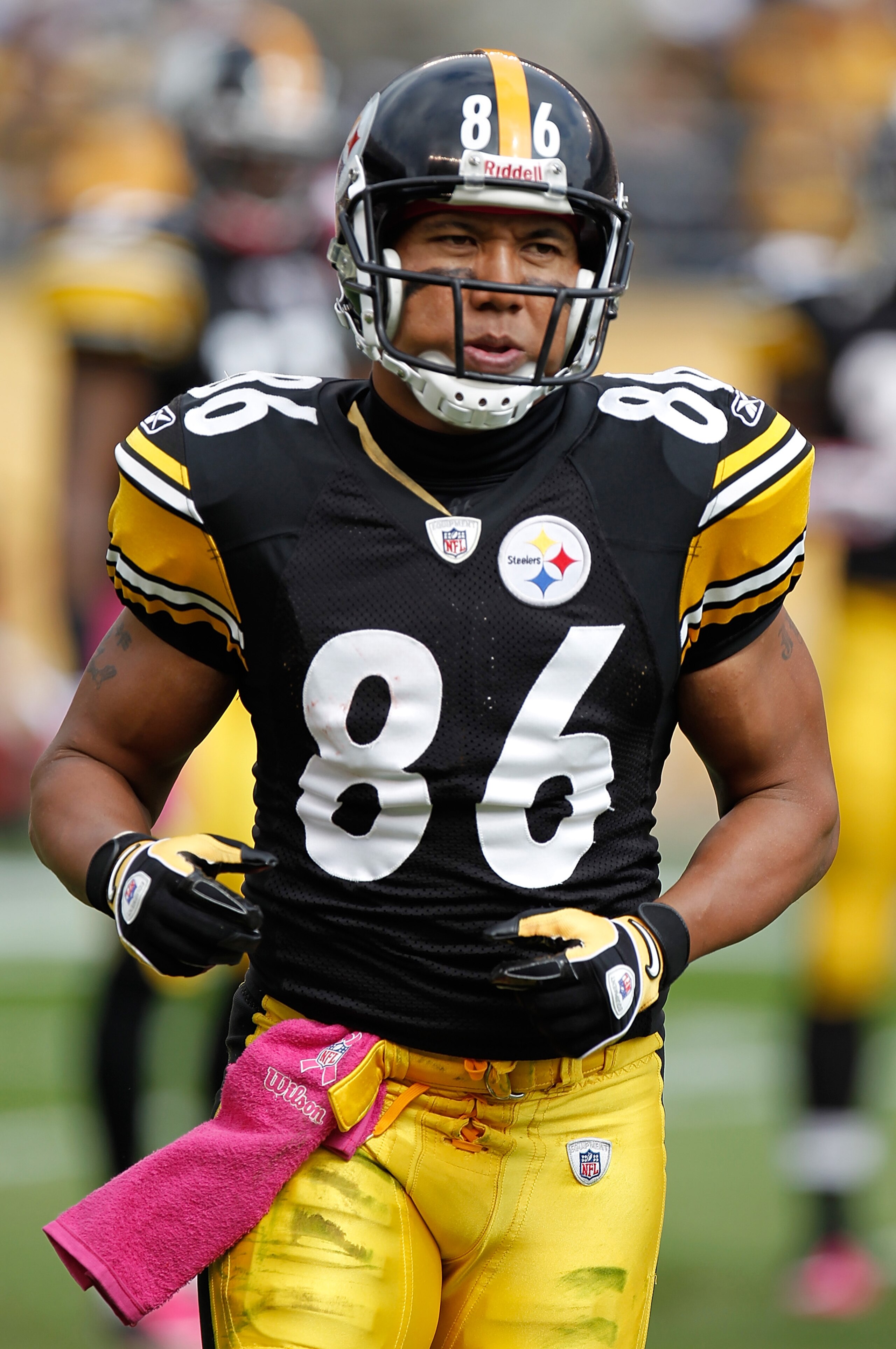 PITTSBURGH - OCTOBER 03: Hines Ward #86 of the Pittsburgh Steelers looks on during the game against the Baltimore Ravens on October 3, 2010 at Heinz Field in Pittsburgh, Pennsylvania. (Photo by Gregory Shamus/Getty Images)