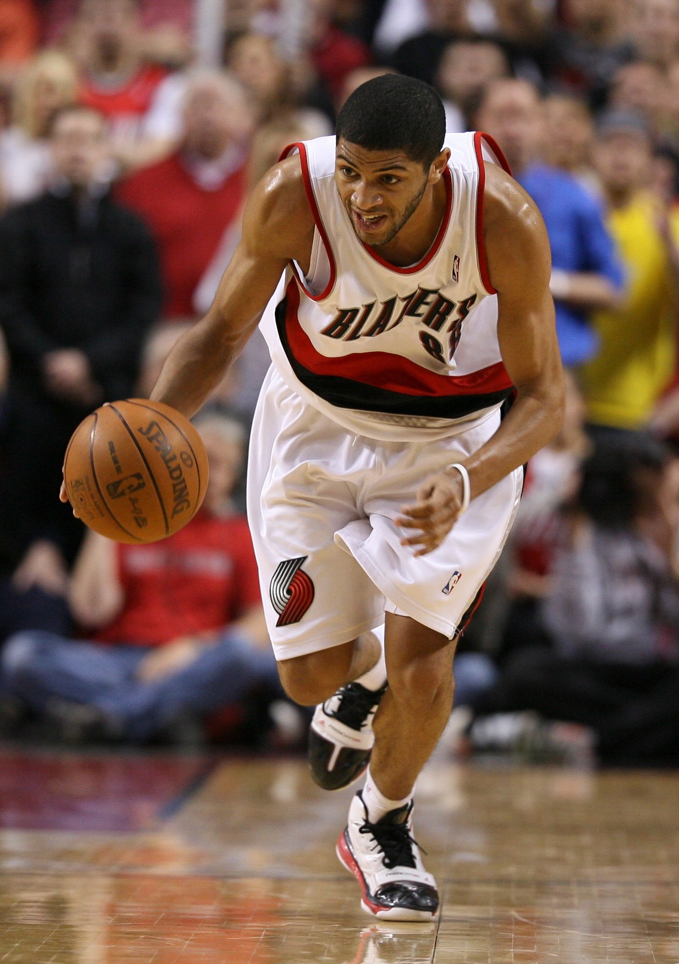 PORTLAND, OR - APRIL 24:  Nicolas Batum #88 of the Portland Trail Blazers in action against the Phoenix Suns during Game Four of the Western Conference Quarterfinals of the NBA Playoffs on April 24, 2010 at the Rose Garden in Portland, Oregon. NOTE TO USE
