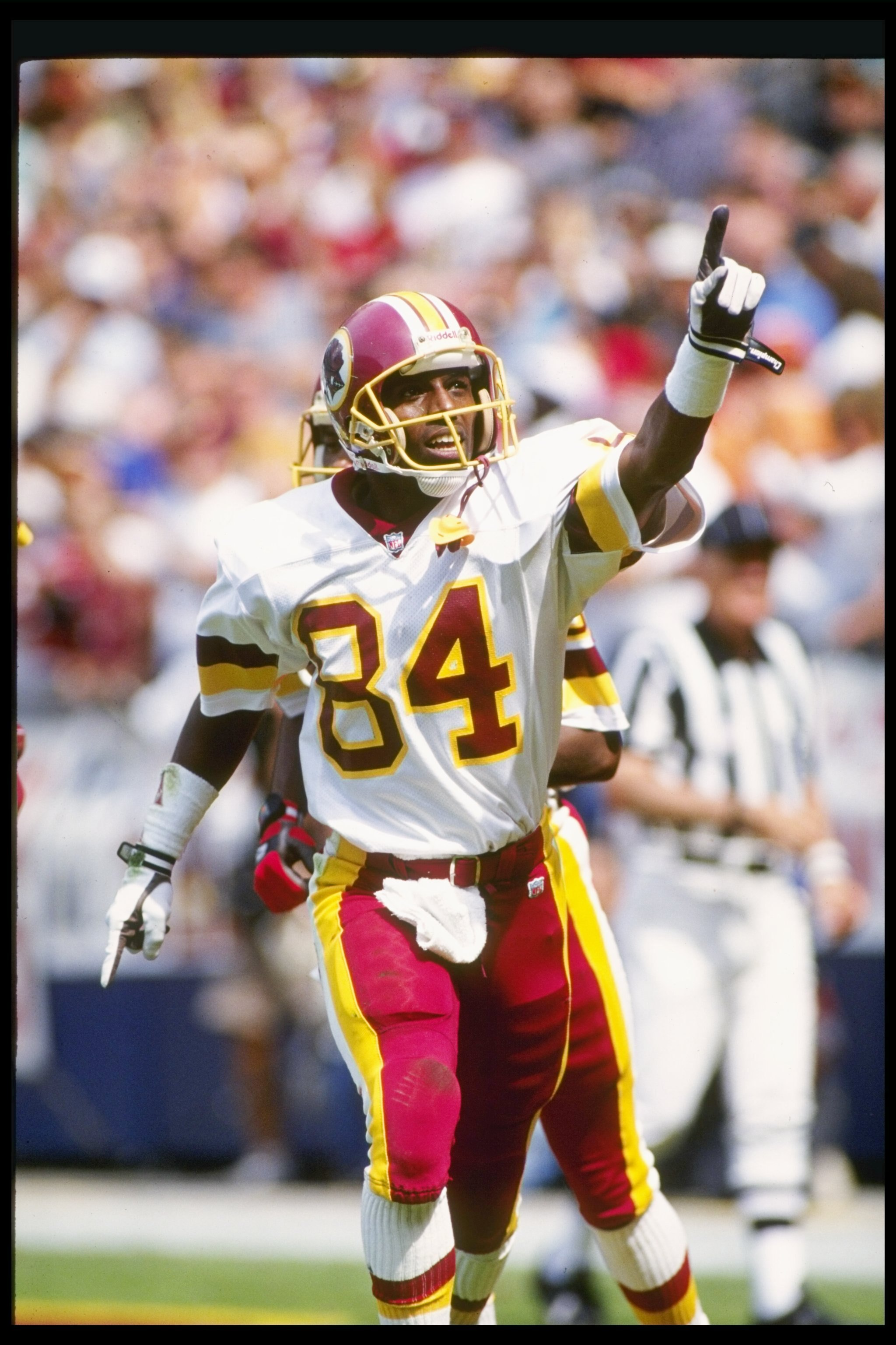 13 Sep 1992:  Wide receiver Gary Clark of the Washington Redskins celebrates during a game against the Atlanta Falcons at RFK Stadium in Washington, D. C.  The Redskins won the game, 24-17. Mandatory Credit: Rick Stewart  /Allsport