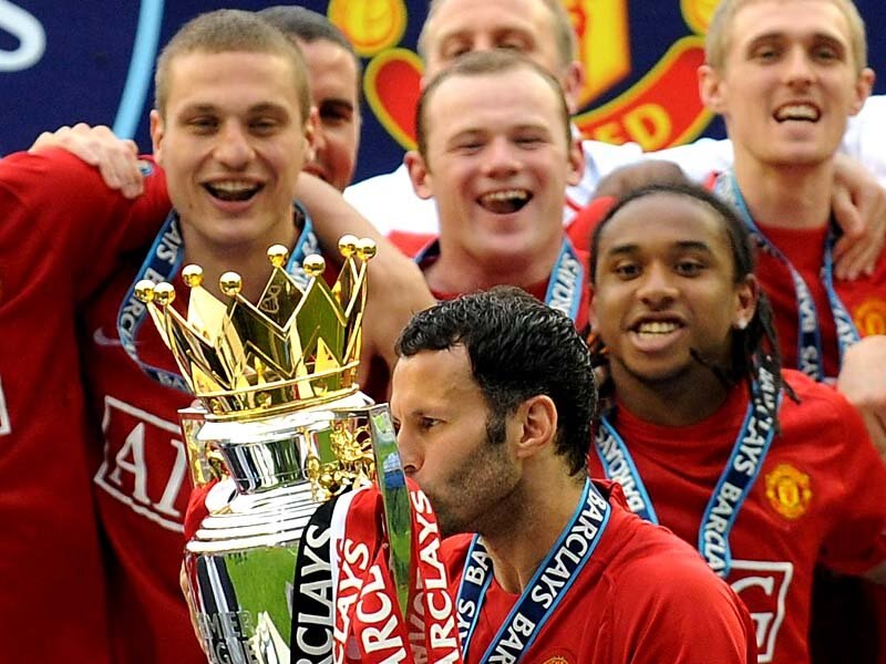 Manchester United win the Premier League title at the end of the 2007/08 season... (Wayne Rooney at the center of the picture)