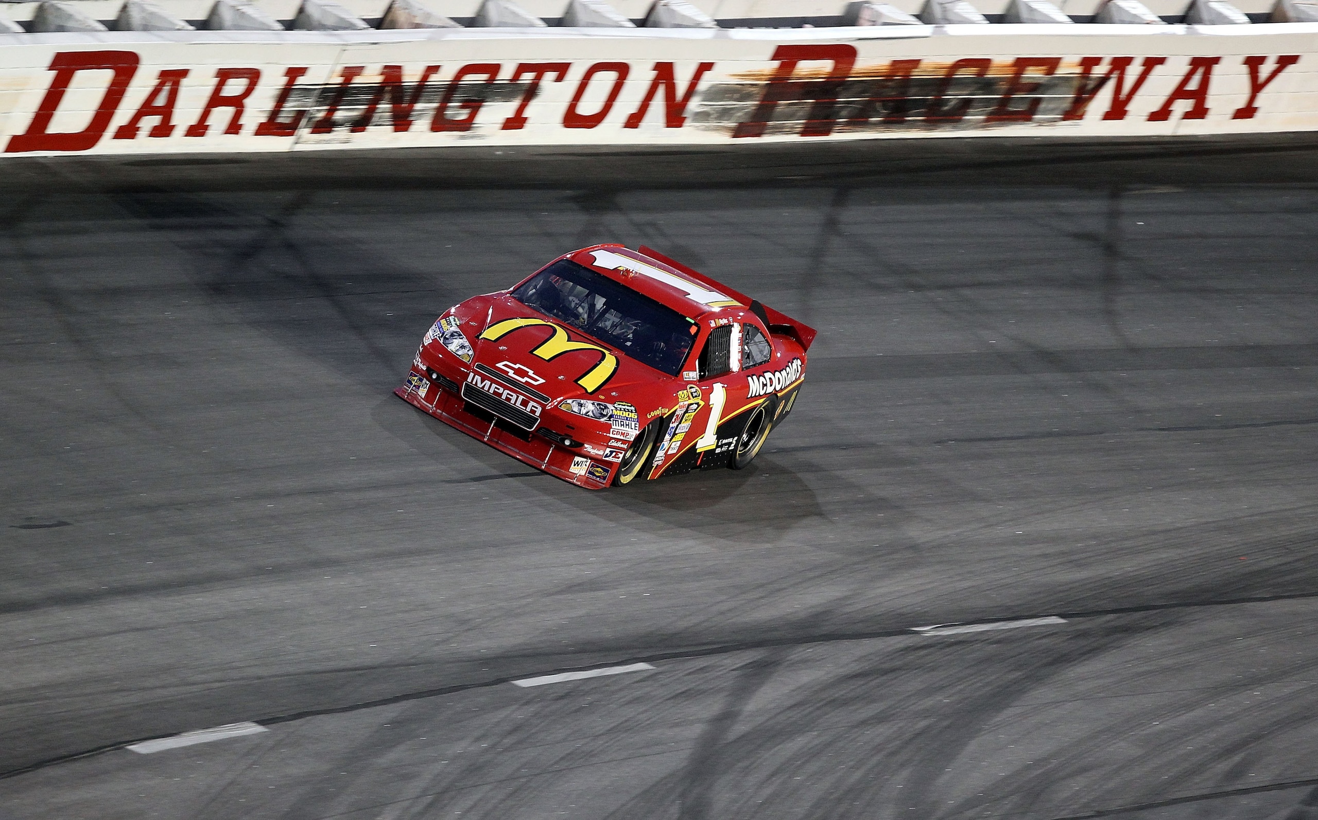DARLINGTON, SC - MAY 08: Jamie McMurray, driver of the #1 McDonald's Chevrolet, races during the NASCAR Sprint Cup series SHOWTIME Southern 500 at Darlington Raceway on May 8, 2010 in Darlington, South Carolina. (Photo by Streeter Lecka/Getty Images) DARLINGTON, SC - MAY 08: Jamie McMurray, driver of the #1 McDonald's Chevrolet, races during the NASCAR Sprint Cup series SHOWTIME Southern 500 at Darlington Raceway on May 8, 2010 in Darlington, South Carolina. (Photo by Streeter Lecka/Getty Images)