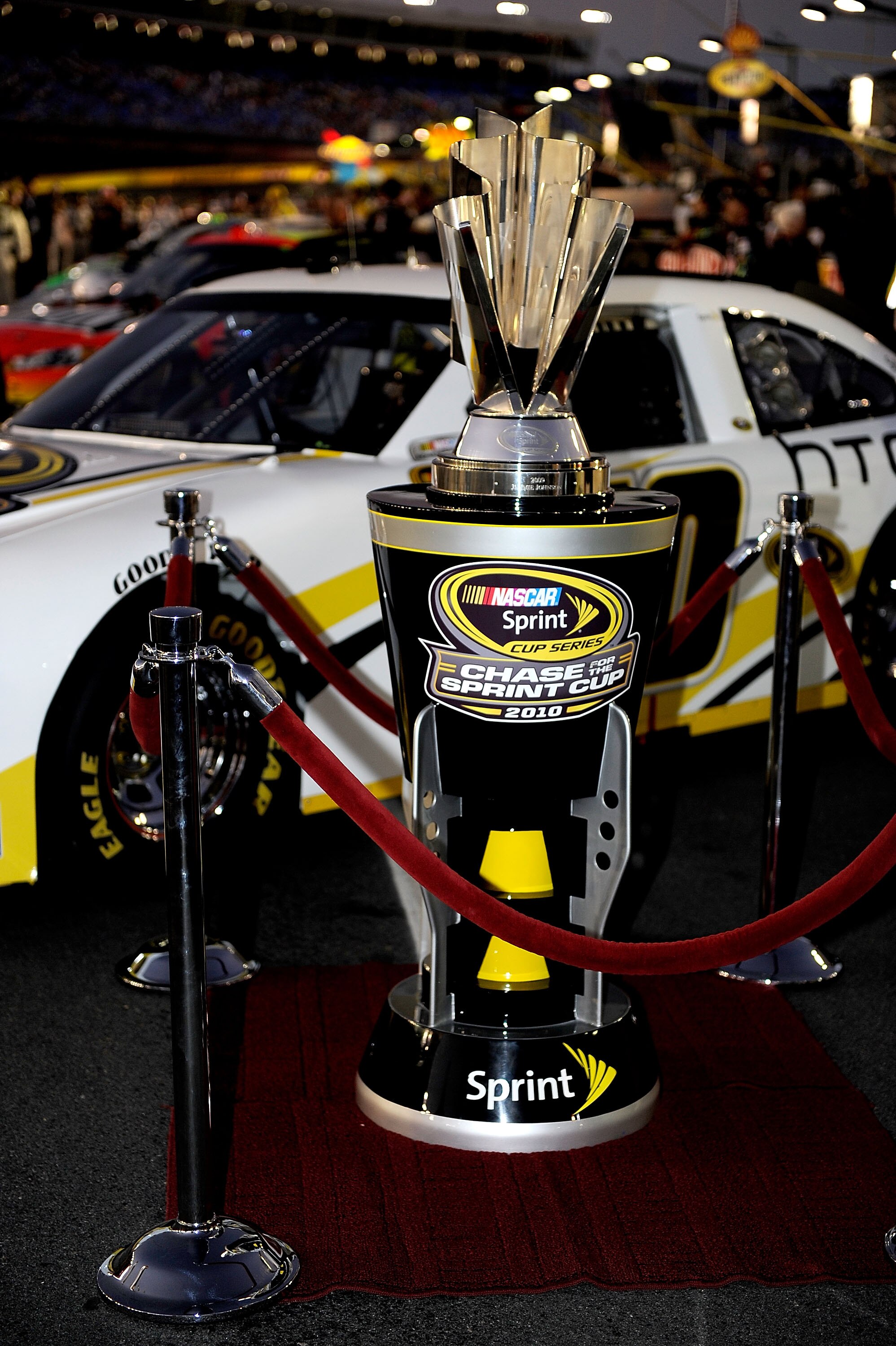 CONCORD, NC - OCTOBER 16:  The NASCAR Sprint Cup Series trophy sits on the grid prior to the start the NASCAR Sprint Cup Series Bank of America 500 at Charlotte Motor Speedway on October 16, 2010 in Concord, North Carolina.  (Photo by Rusty Jarrett/Getty