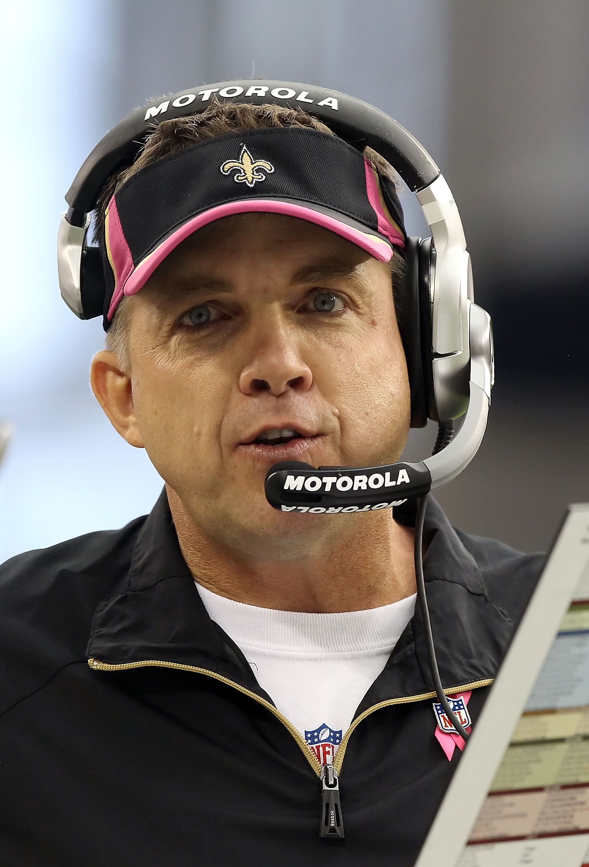 GLENDALE, AZ - OCTOBER 10:  Head coach Sean Payton of the New Orleans Saints walks the sidelines during the NFL game against the Arizona Cardinals at the University of Phoenix Stadium on October 10, 2010 in Glendale, Arizona. The Cardinals defeated the Sa