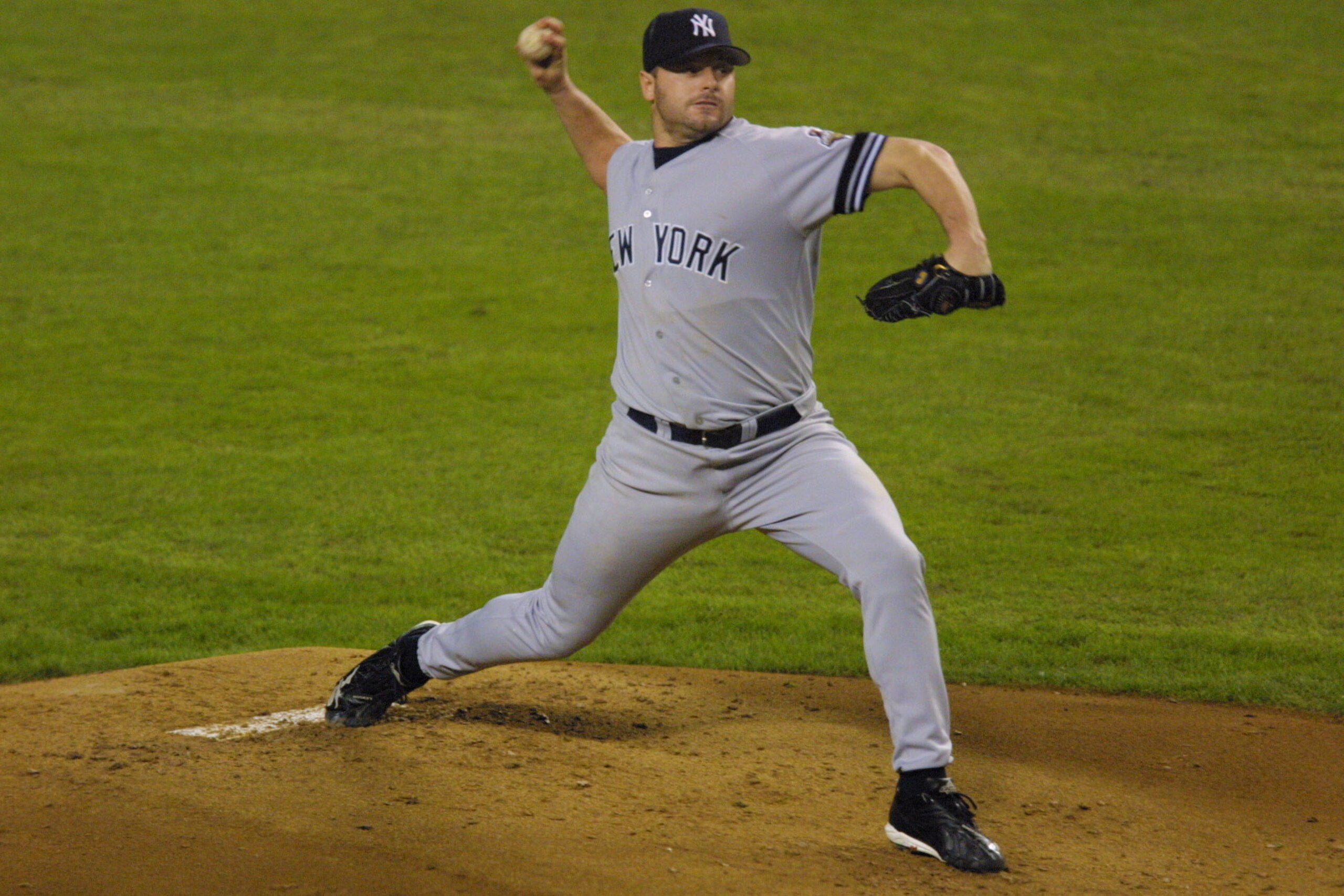 4 Nov 2001:  Roger Clemens #22 of the New York Yankees delivers a pitch during the first inning of game 7 of the World Series against the Arizona Diamondbacks at Bank One Ballpark in Phoenix, Arizona. The Diamondbacks defeated the Yankees 3-2. DIGITAL IMA
