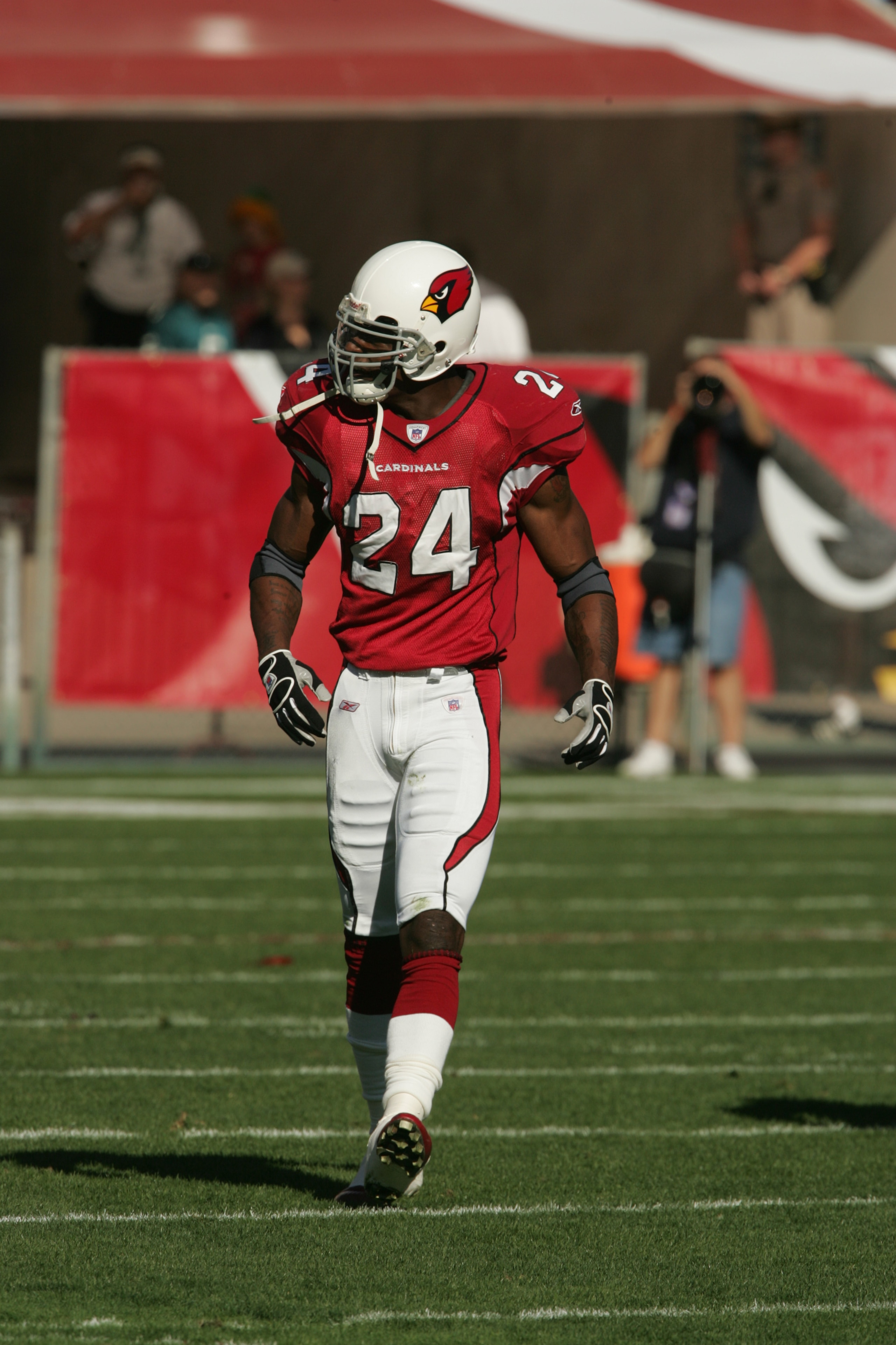 TEMPE, AZ - DECEMBER 24:  Safety Adrian Wilson #24 of the Arizona Cardinals looks on against the Philadelphia Eagles at Sun Devil Stadium on December 24, 2005 in Tempe, Arizona. The Cards defeated the Eagles 27-21.  (Photo by Stephen Dunn/Getty Images)