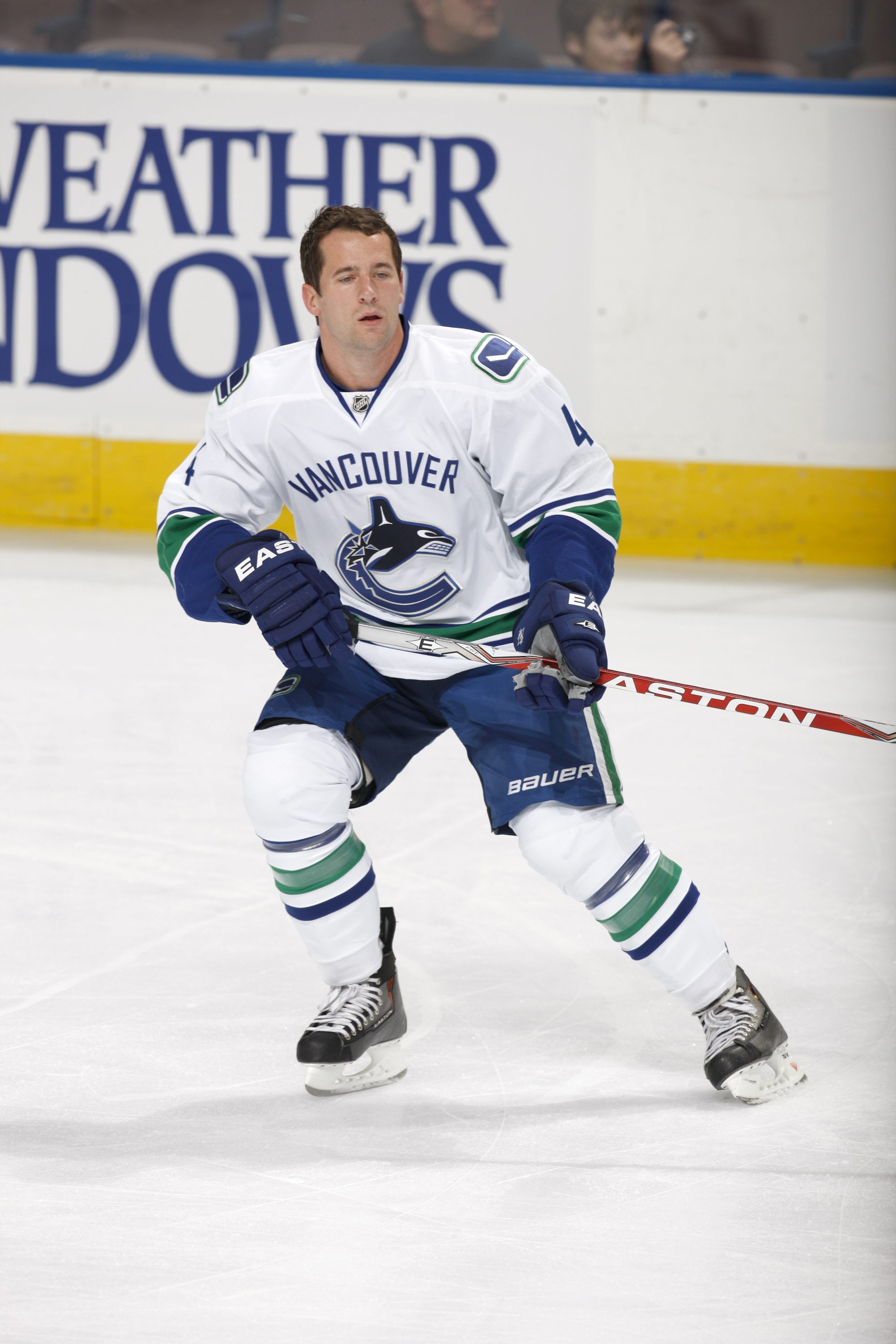 EDMONTON, CANADA - SEPTEMBER 26: Keith Ballard #4 of the Vancouver Canucks skates against the Edmonton Oilers on September 26, 2010 at Rexall Place in Edmonton, Alberta, Canada. (Photo by Dale MacMillan/Getty Images)