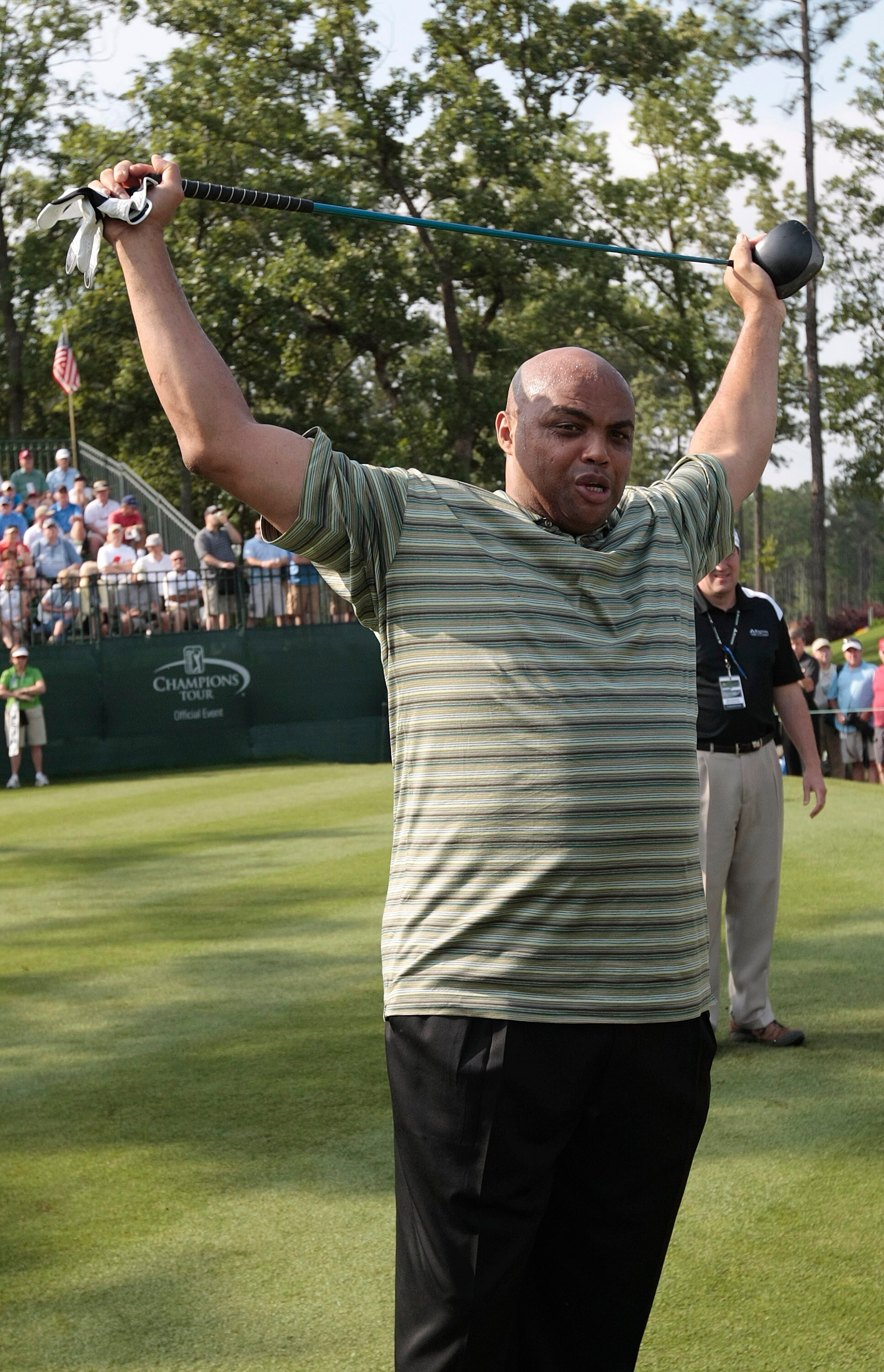 BIRMINGHAM, AL - MAY 14: Former basketball star Charles Barkley prepares to tee off on the first hole during the Thursday Pro-AM of the Regions Charity Classic at the Robert Trent Jones Golf Trail at Ross Bridge on May 14, 2009 in Birmingham, Alabama. BIRMINGHAM, AL - MAY 14: Former basketball star Charles Barkley prepares to tee off on the first hole during the Thursday Pro-AM of the Regions Charity Classic at the Robert Trent Jones Golf Trail at Ross Bridge on May 14, 2009 in Birmingham, Alabama.