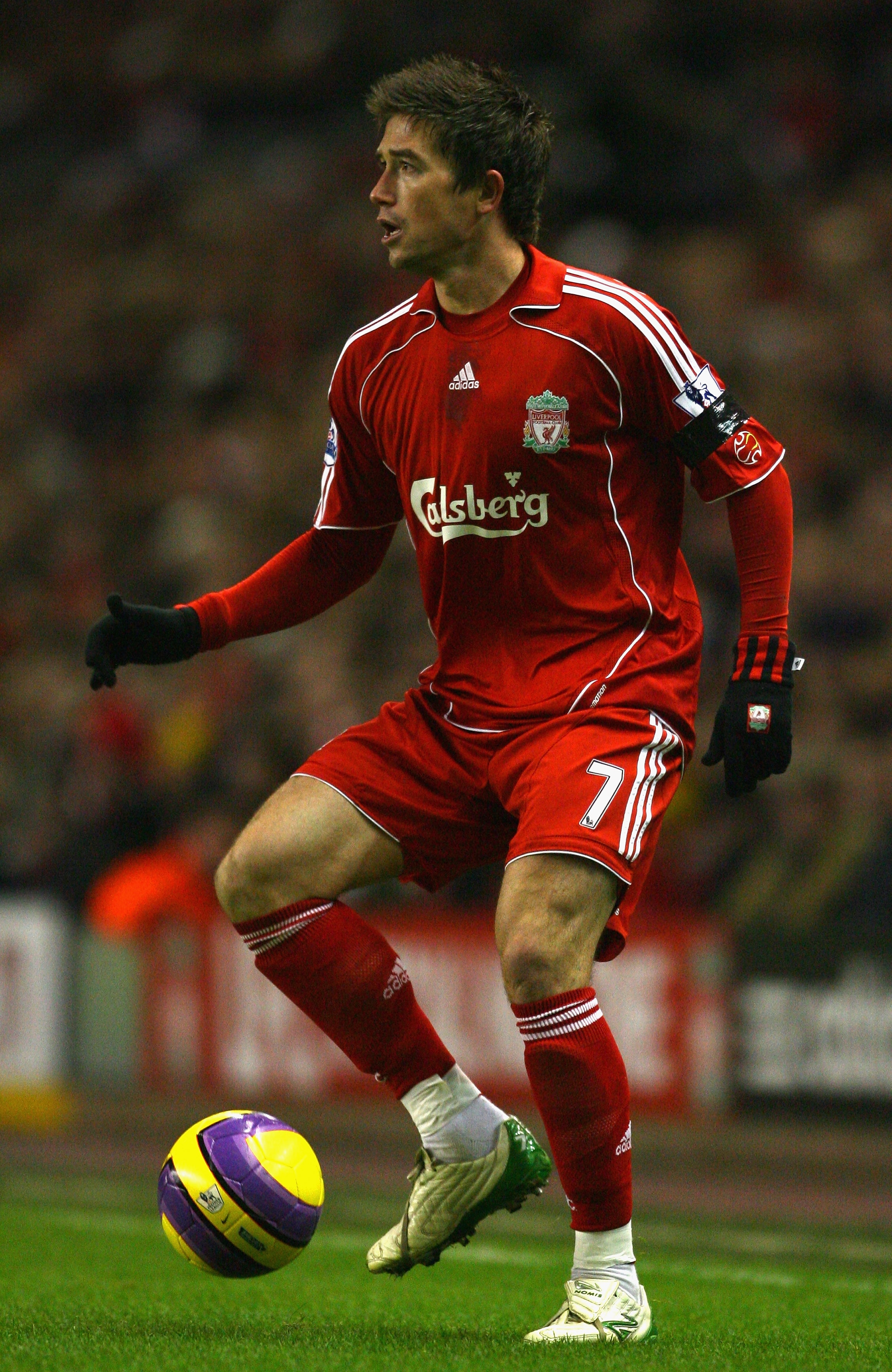 LIVERPOOL, UNITED KINGDOM - JANUARY 02: Hary Kewell of Liverpool in action during the Barclays Premier League match between Liverpool and Wigan Athletic at Anfield on January 02, 2008 in Liverpool, England. (Photo by Alex Livesey/Getty Images)