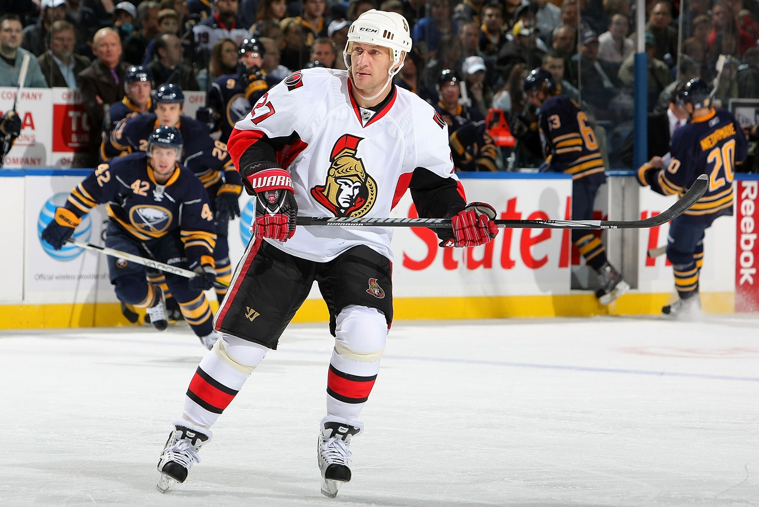 BUFFALO - OCTOBER 22:  Alex Kovalev #27 of the Ottawa Senators skates against the Buffalo Sabres during their NHL game at HSBC Arena October 22, 2010 in Buffalo, New York.(Photo By Dave Sandford/Getty Images)