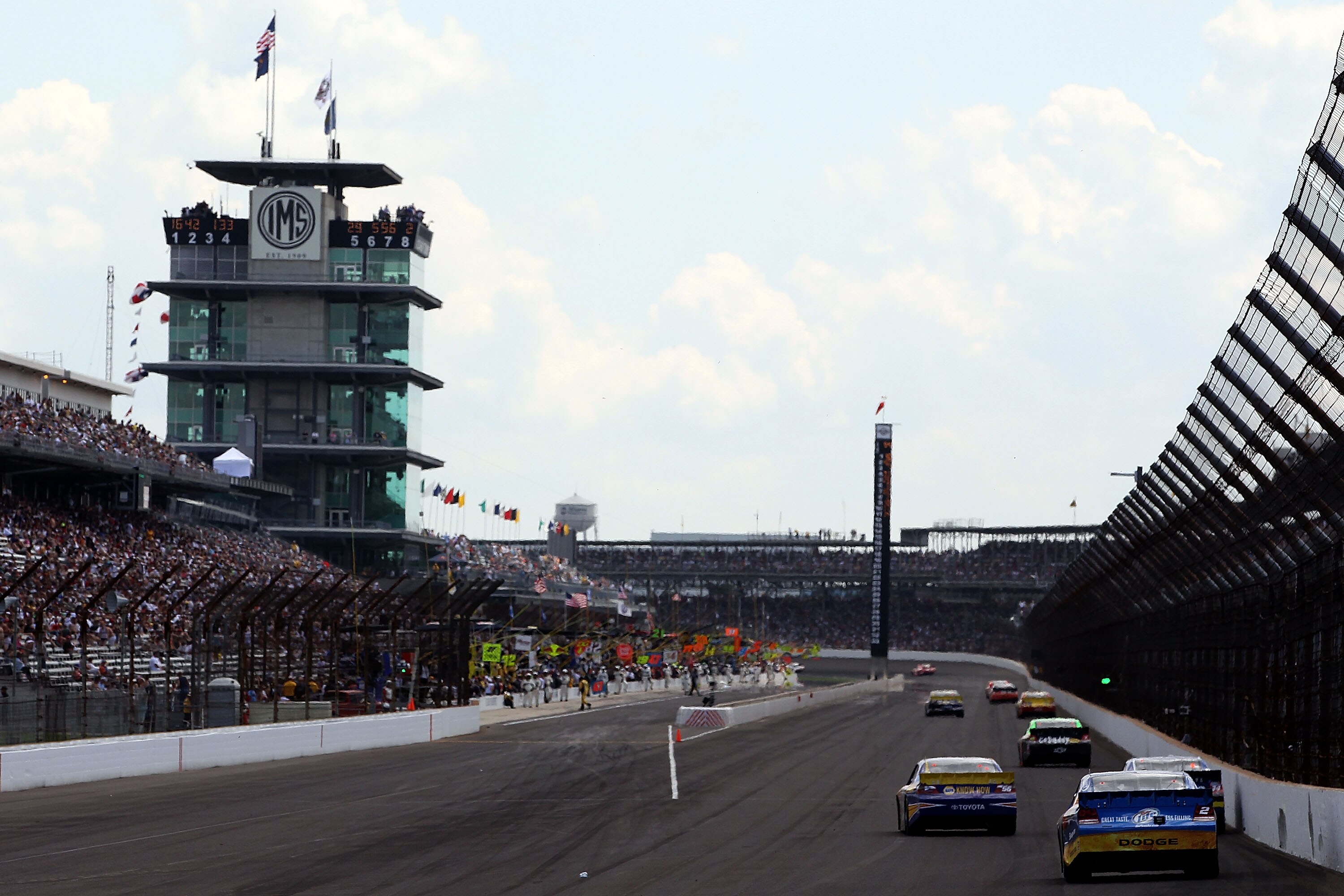 INDIANAPOLIS - JULY 25:  Kurt Busch, driver of the #2 Miller Lite/Vortex Dodge, drives during the NASCAR Sprint Cup Series Brickyard 400 at Indianapolis Motor Speedway on July 25, 2010 in Indianapolis, Indiana.  (Photo by Christian Petersen/Getty Images)