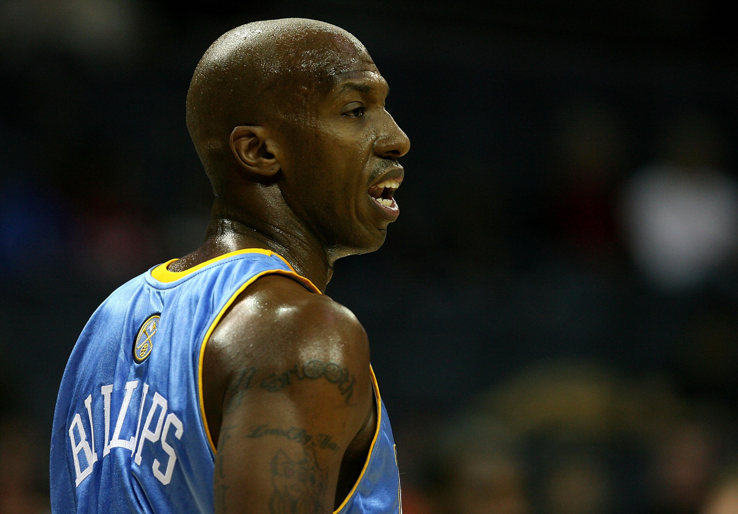 CHARLOTTE, NC - NOVEMBER 11:  Chauncey Billups #7 of the Denver Nuggets yells to his team against the Charlotte Bobcats during their game at Time Warner Cable Arena on November 11, 2008 in Charlotte, North Carolina. NOTE TO USER: User expressly acknowledg