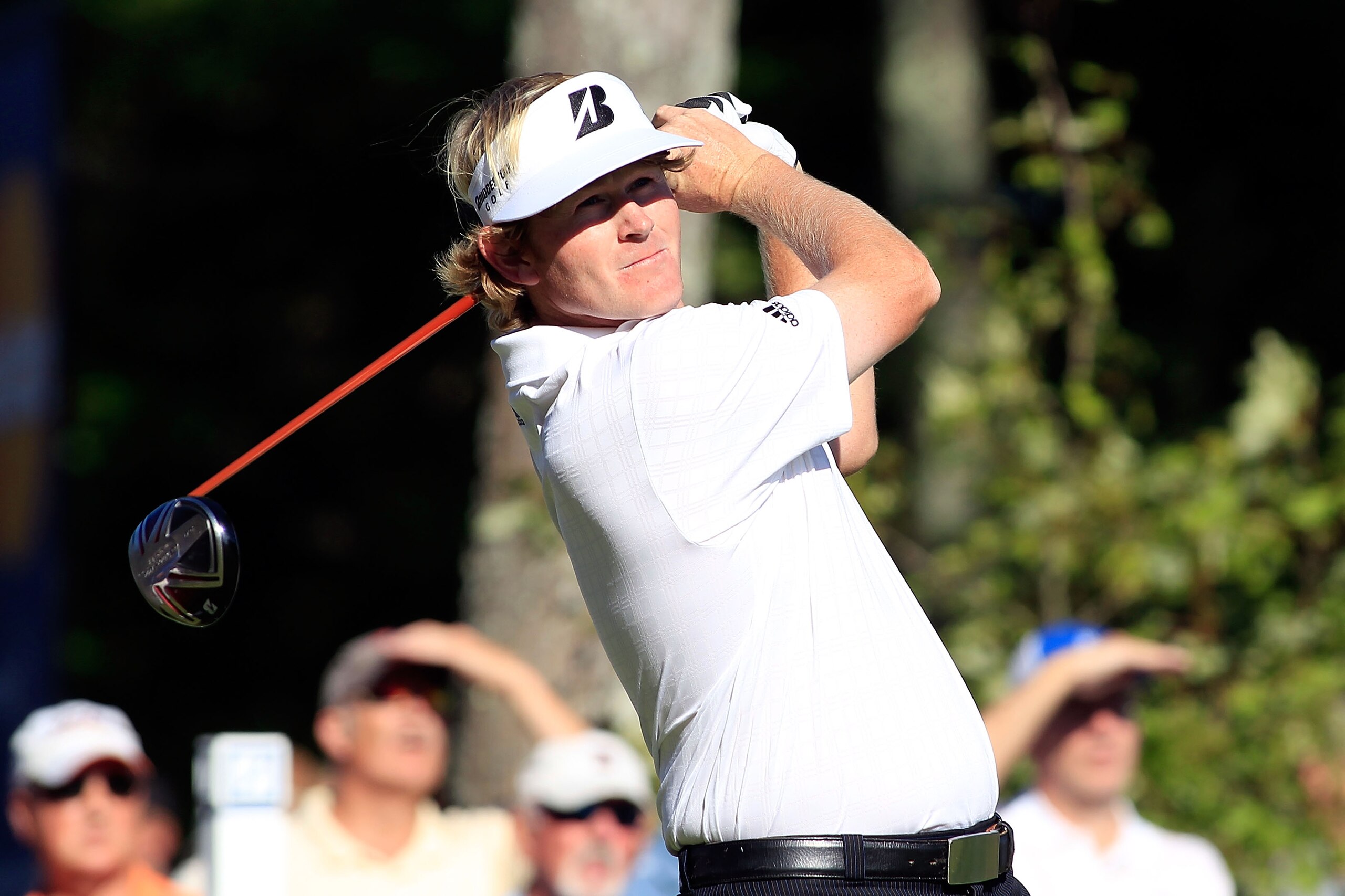 NORTON, MA - SEPTEMBER 06:  Brandt Snedeker tees off from the 12th tee during the final round of the Deutsche Bank Championship at TPC Boston on September 6, 2010 in Norton, Massachusetts.  (Photo by Michael Cohen/Getty Images)