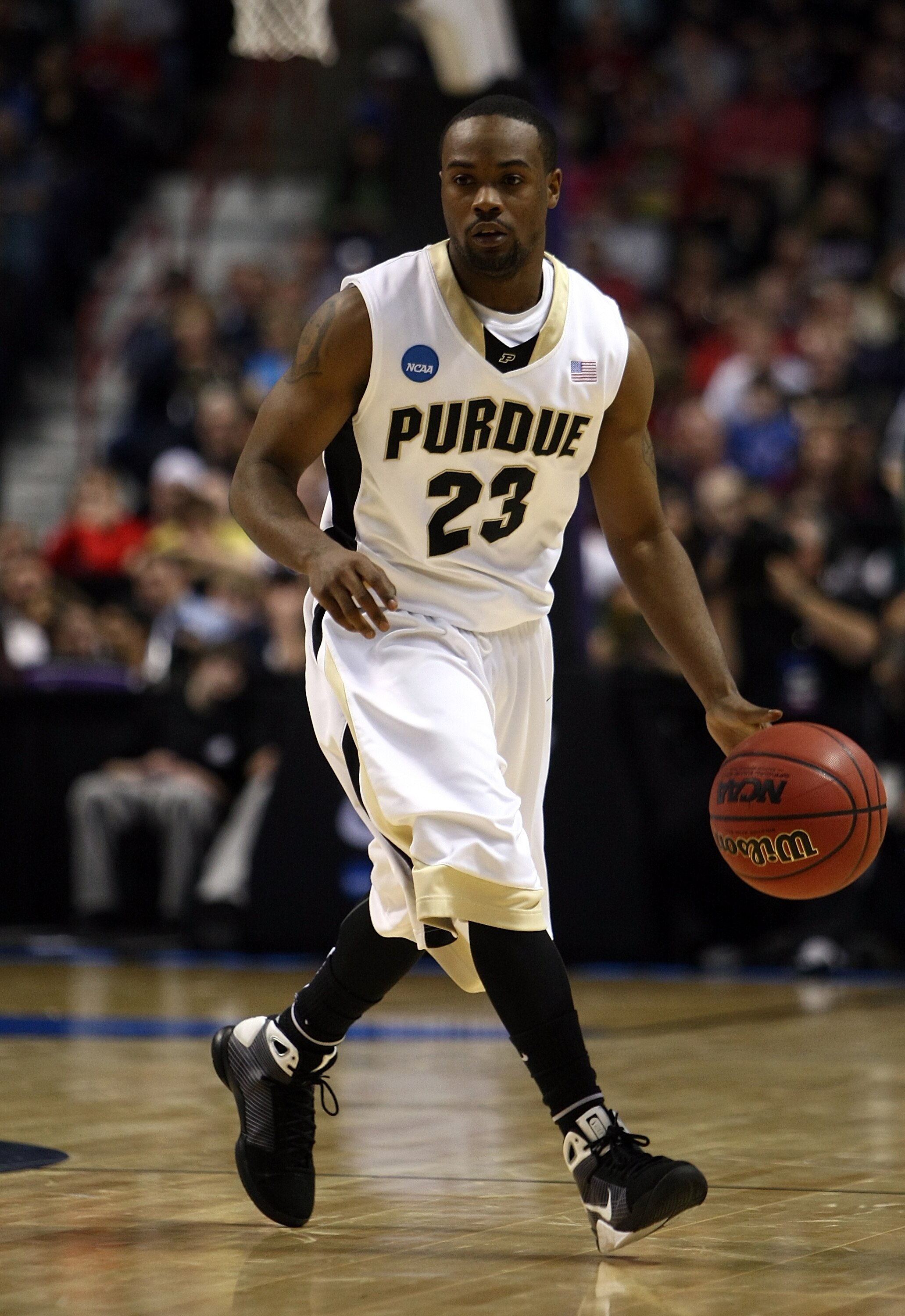 SPOKANE, WA - MARCH 19:  Lewis Jackson #23 of the Purdue Boilermakers against the Siena Saints during the first round of the 2010 NCAA men's basketball tournament at Spokane Arena on March 19, 2010 in Spokane, Washington.  (Photo by Jonathan Ferrey/Getty 