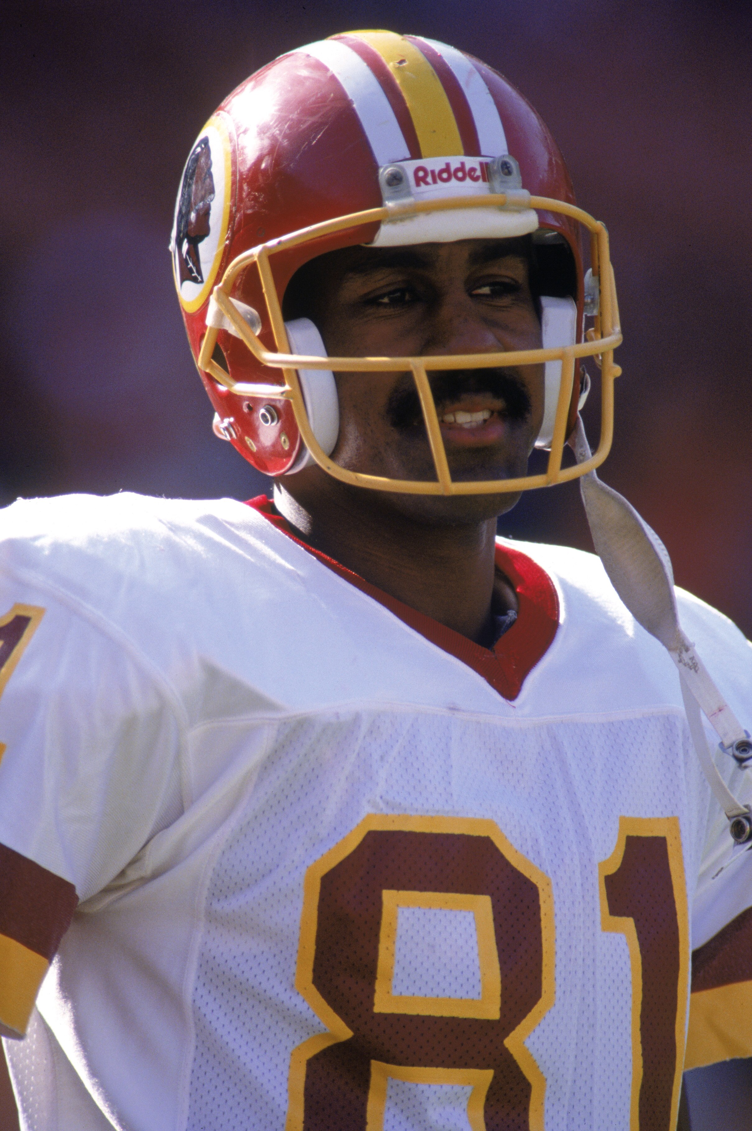 ANAHEIM, CA DECEMBER 1:  Wide receiver Art Monk #81 of the Washington Redskins looks on during a game against the Los Angeles Rams at Anaheim Stadium on December 1, 1991 in Anaheim, California.  The Redskins won 27-6. (Photo by Stephen Dunn/Getty Images)