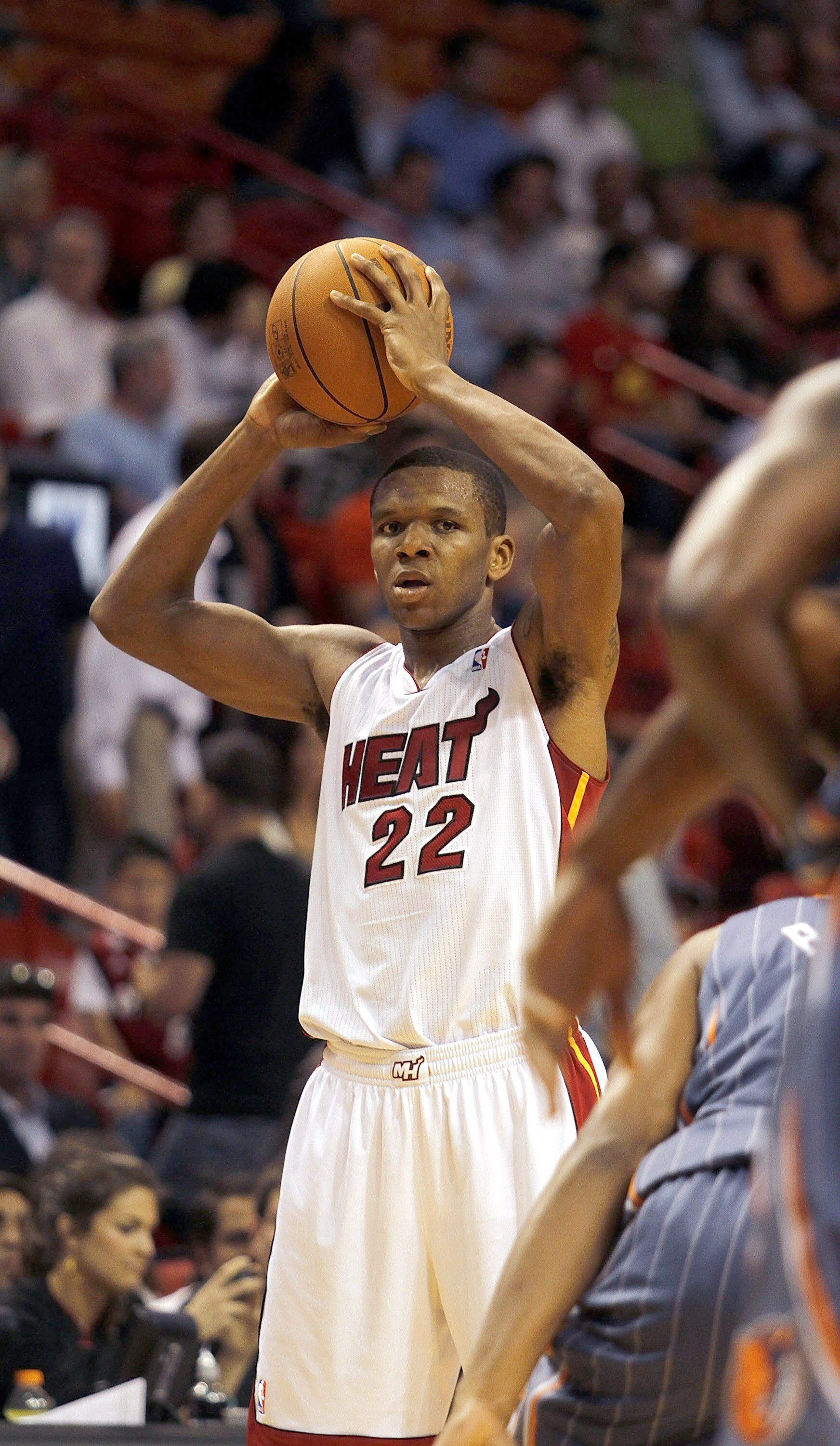 MIAMI - OCTOBER 18:  Forward James Jones #22 of the Miami Heat looks to pass against the Charlotte Bobcats on October 18, 2010 at American Airlines Arena in Miami, Florida. NOTE TO USER: User expressly acknowledges and agrees that, by downloading and/or u