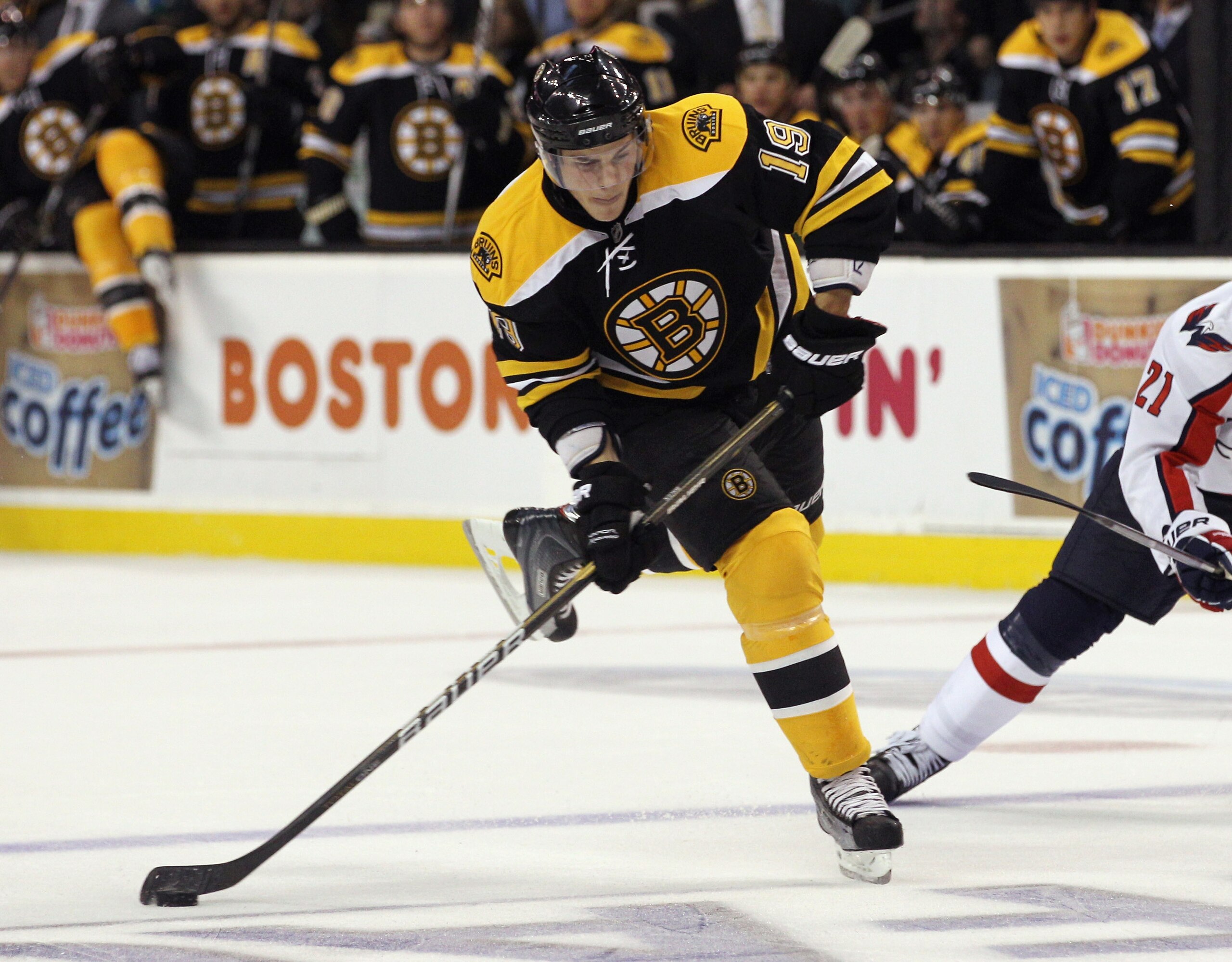 BOSTON - OCTOBER 21:  Tyler Seguin #19 of the Boston Bruins skates against the Washington Capitals at the TD Garden on October 21, 2010 in Boston, Massachusetts. The Bruins defeated the Capitals 4-1.  (Photo by Bruce Bennett/Getty Images)